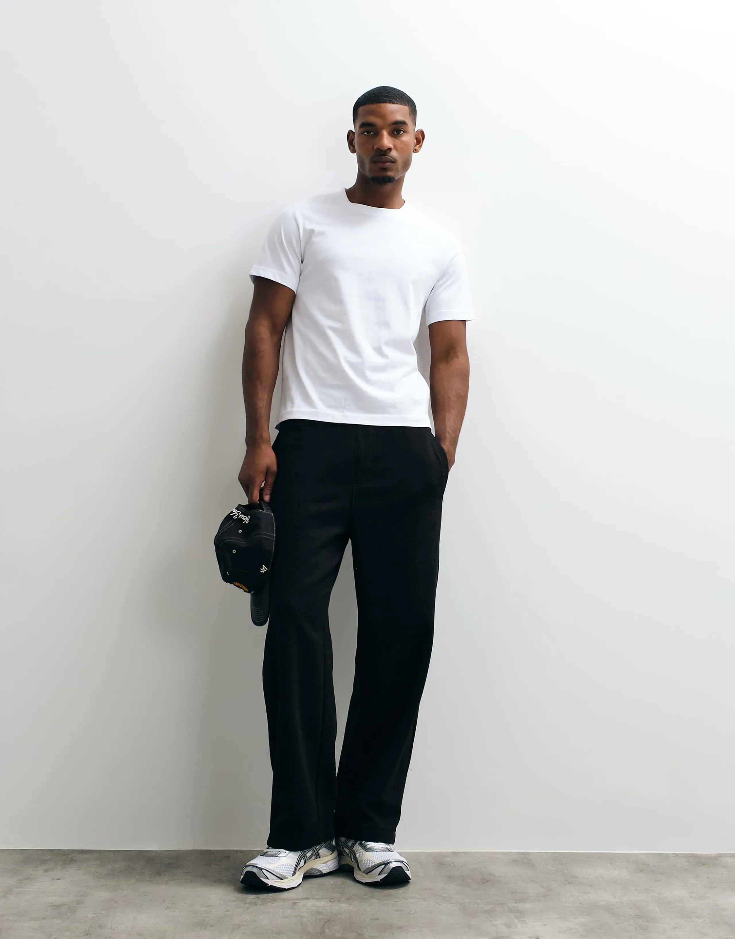 Weekday heavyweight jersey oversized wide leg sweatpants in black