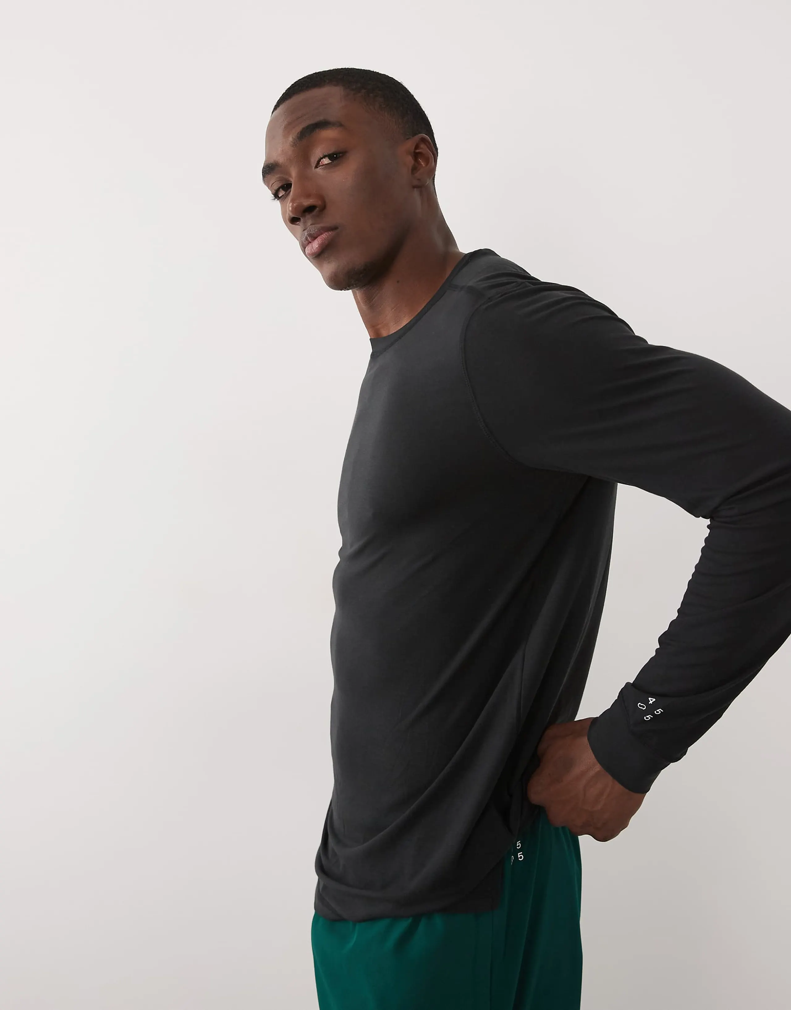 4505 quick dry performance jersey long sleeve training top in black