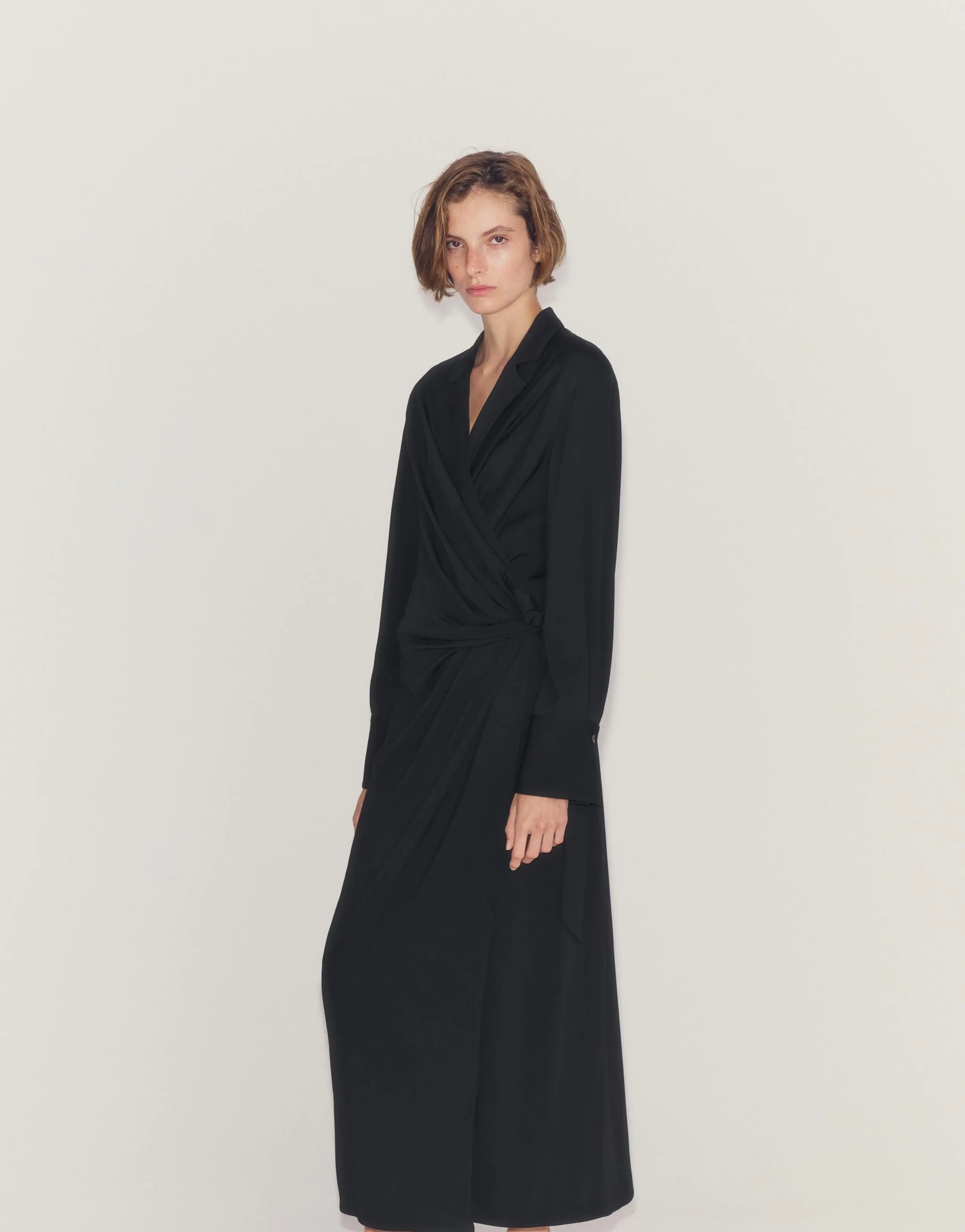 ZW COLLECTION SATIN DRESS WITH KNOT