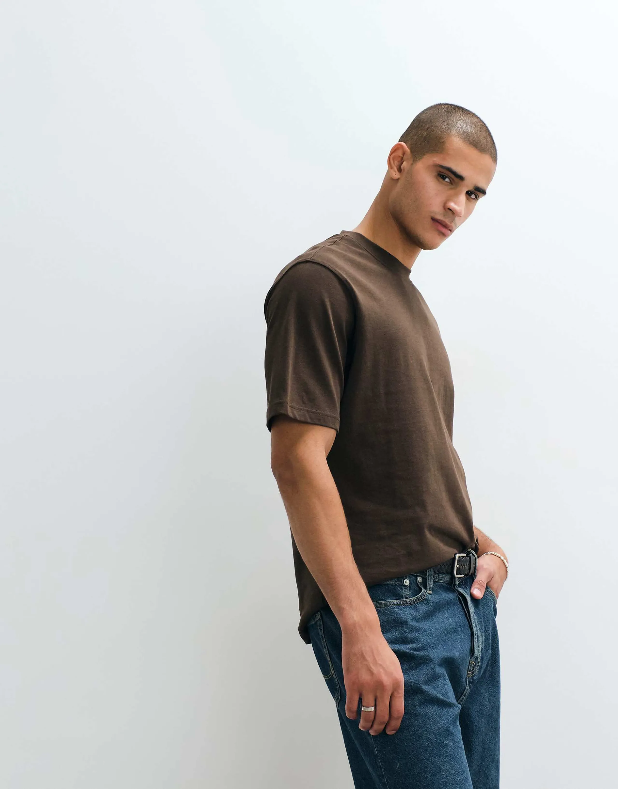 Mango relaxed fit t-shirt in brown
