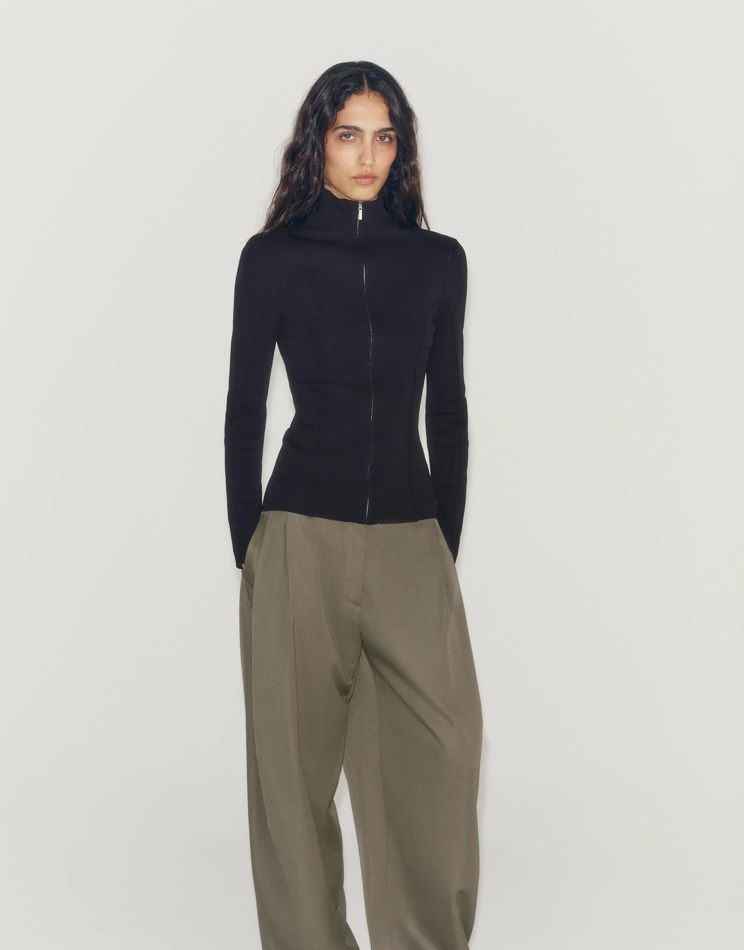 ZW COLLECTION WIDE-LEG TROUSERS WITH DARTS