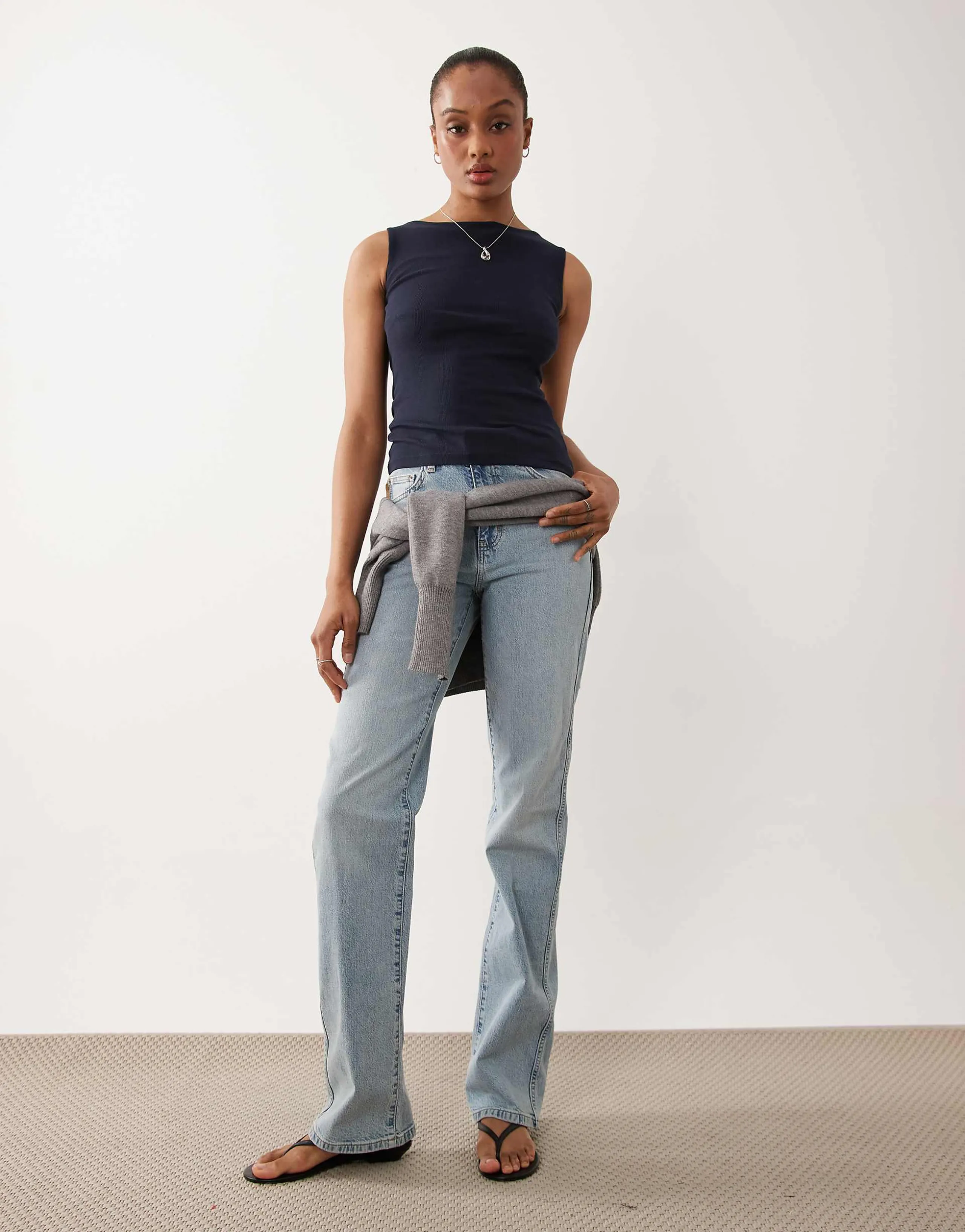 ASOS DESIGN Tall comfort stretch straight leg jeans in lightwash
