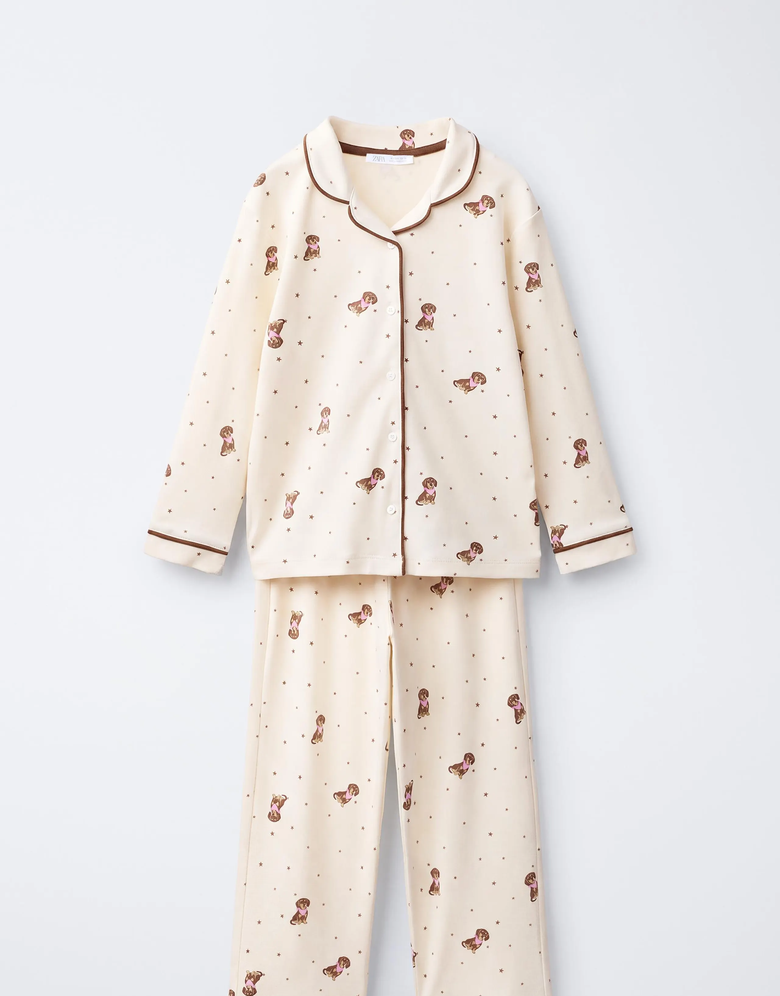 6-14 YEARS / DOG PRINT SHIRT-STYLE PYJAMAS