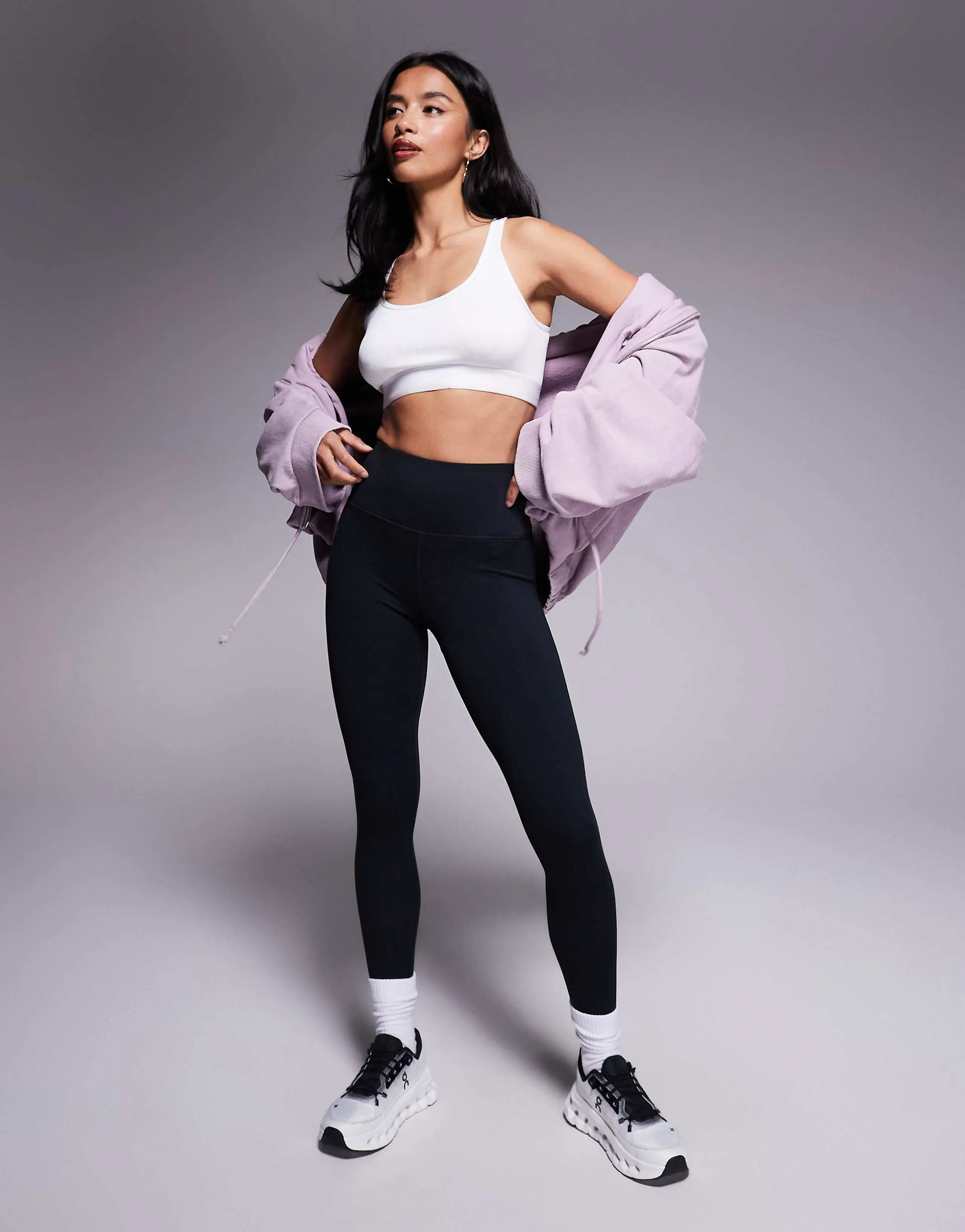 4505 Petite Icon soft touch high waist yoga leggings in black