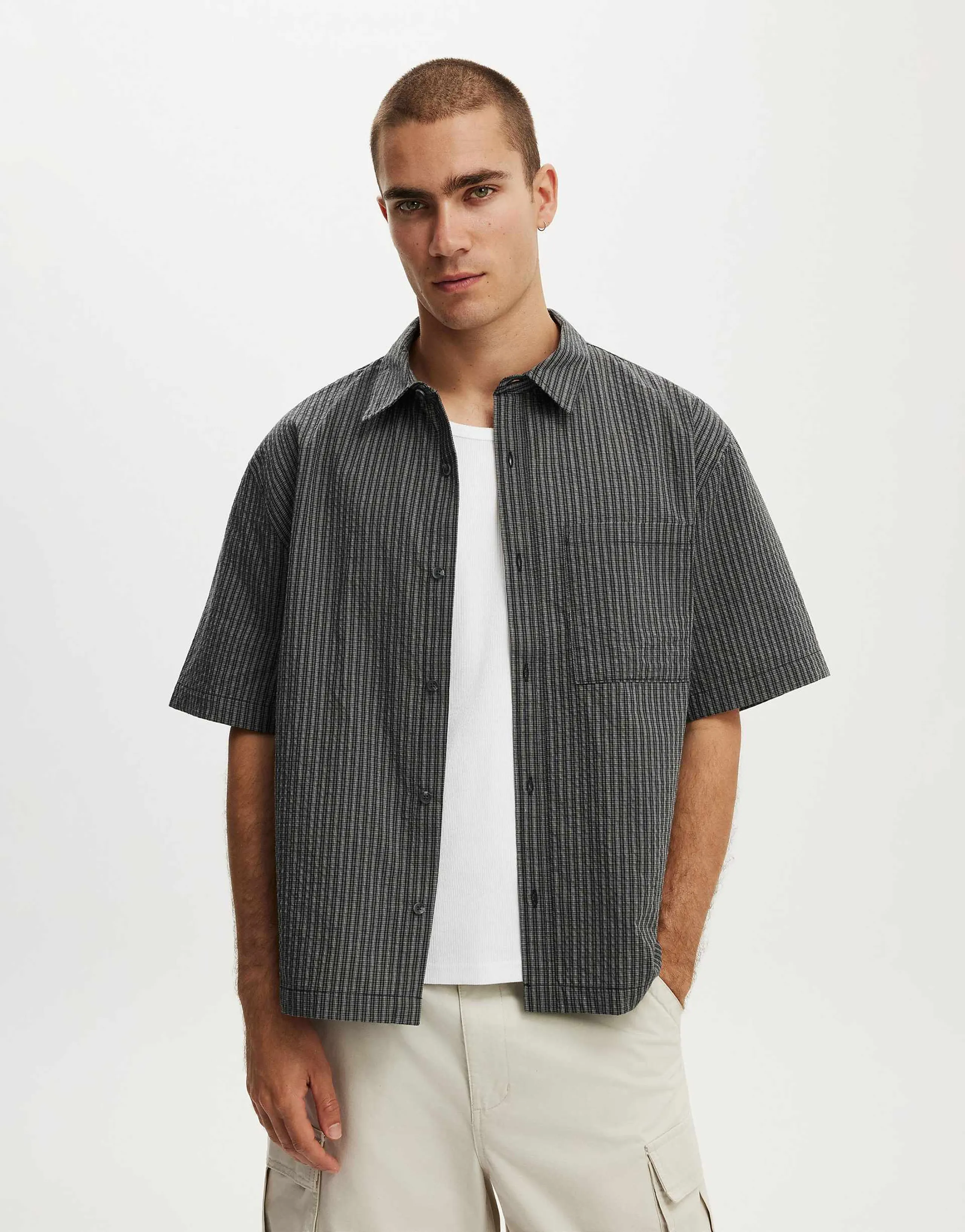 Cotton On darcy short sleeve shirt in mini plaid
