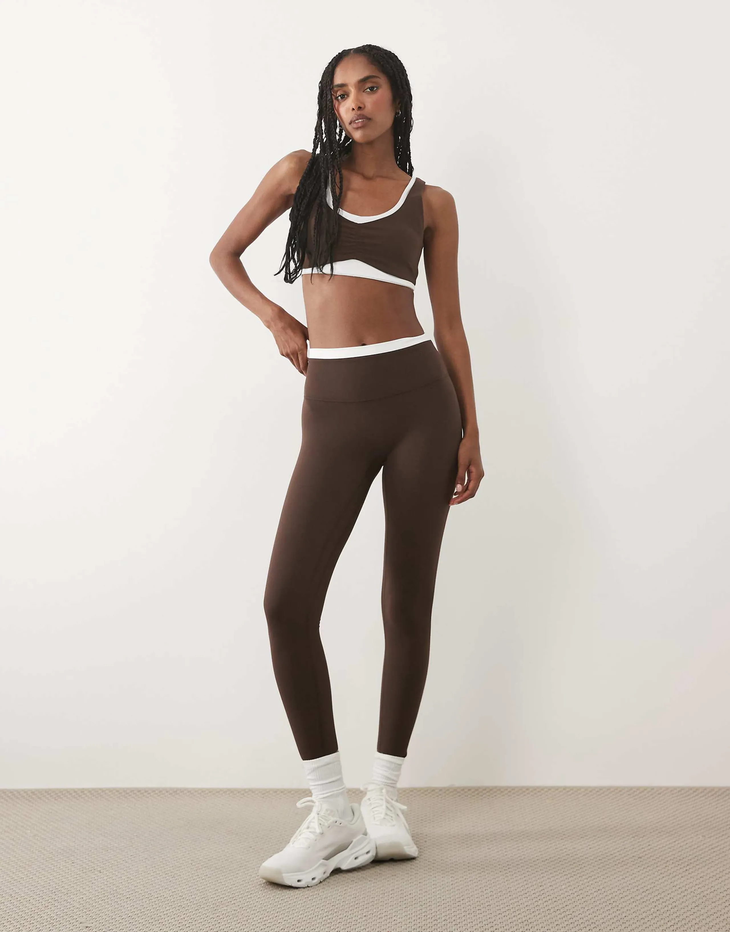 Abercrombie & Fitch YPB studioflex leggings in brown - part of a set