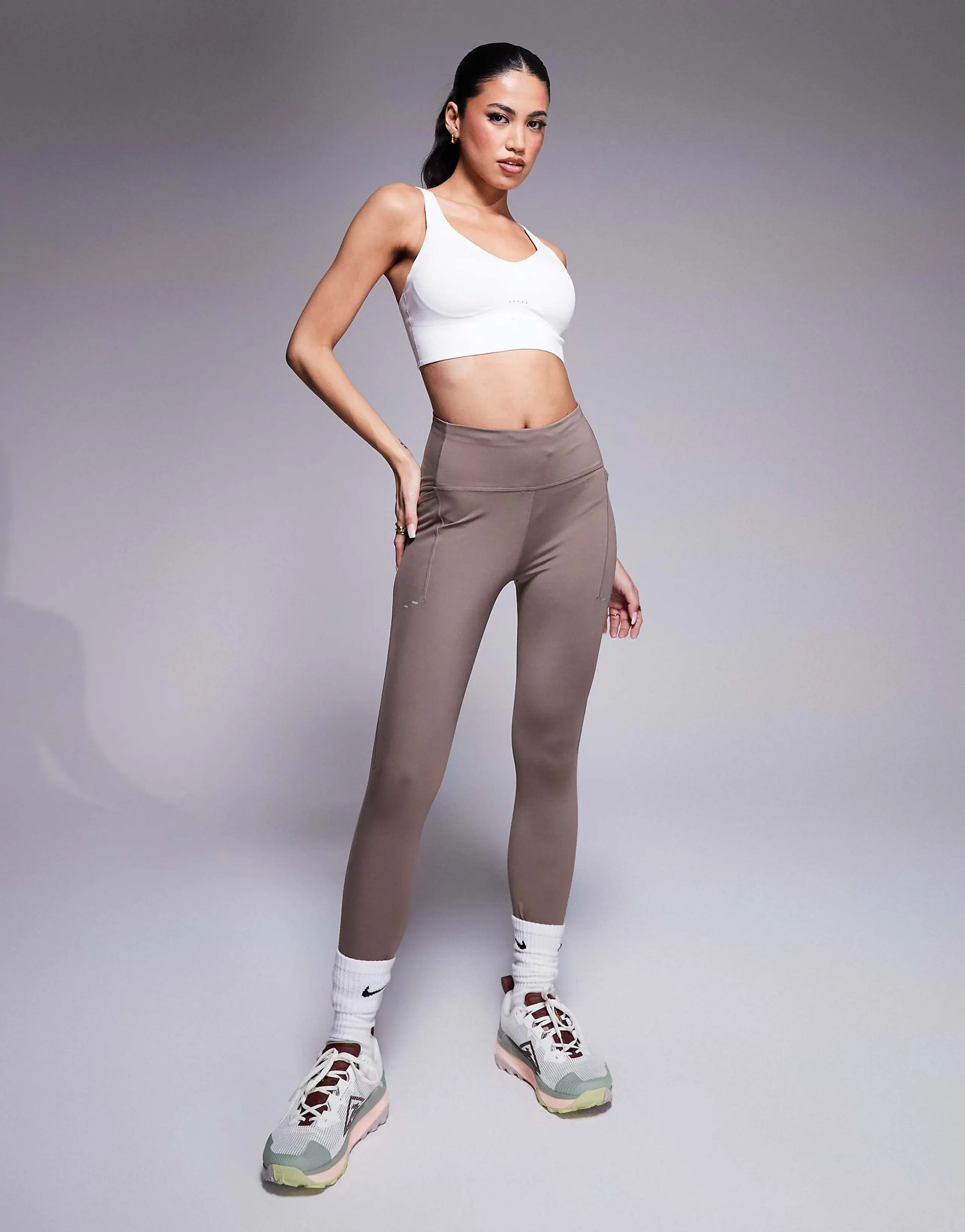 Nike Running Swift 7/8 leggings in brown