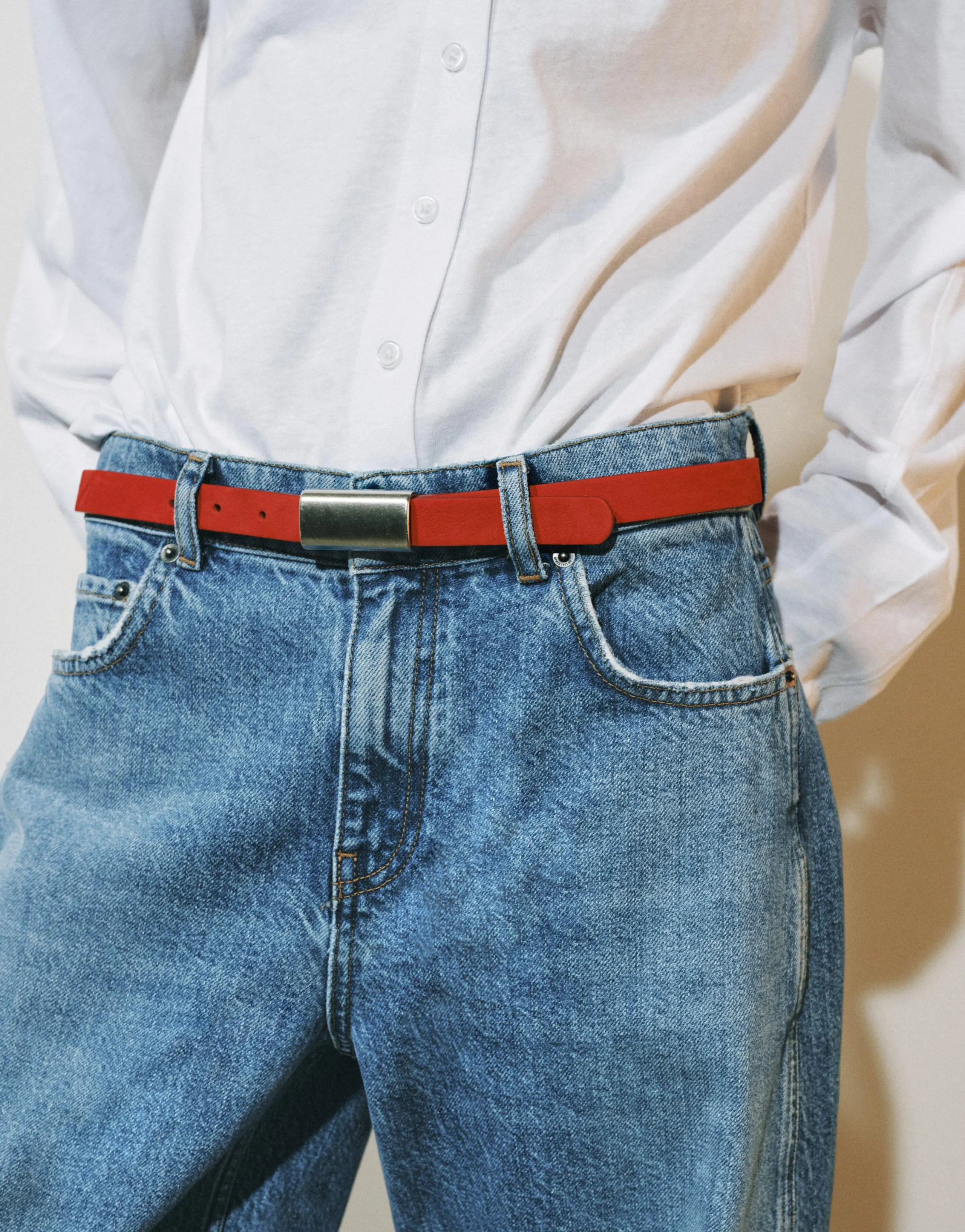 100% LEATHER BUCKLE BELT