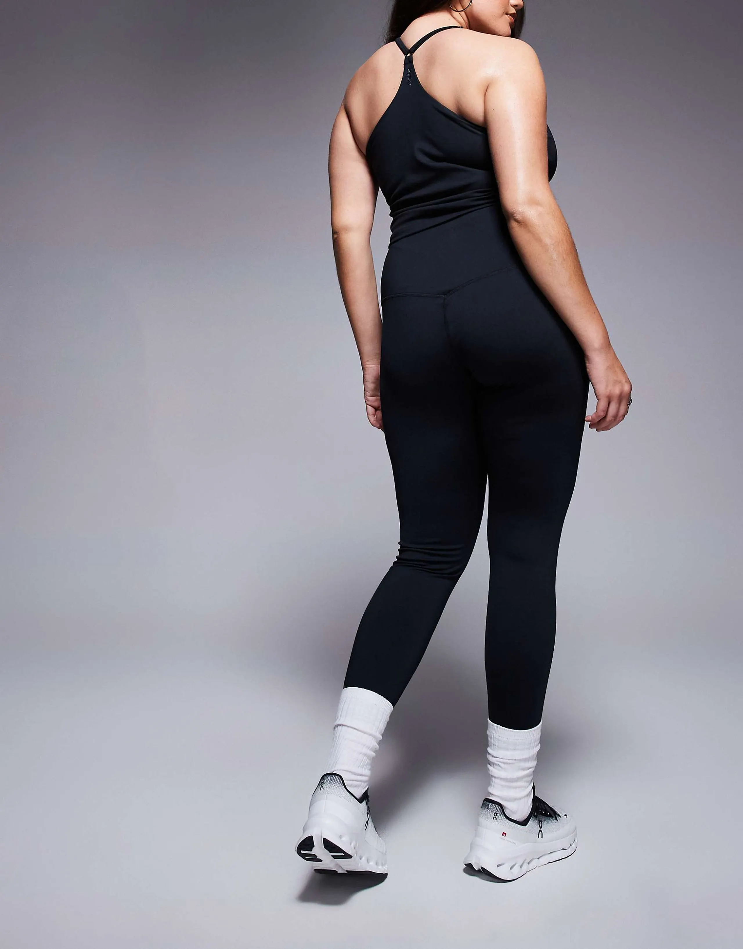4505 Curve Icon active bum sculpt high waist gym leggings with inner pocket in black