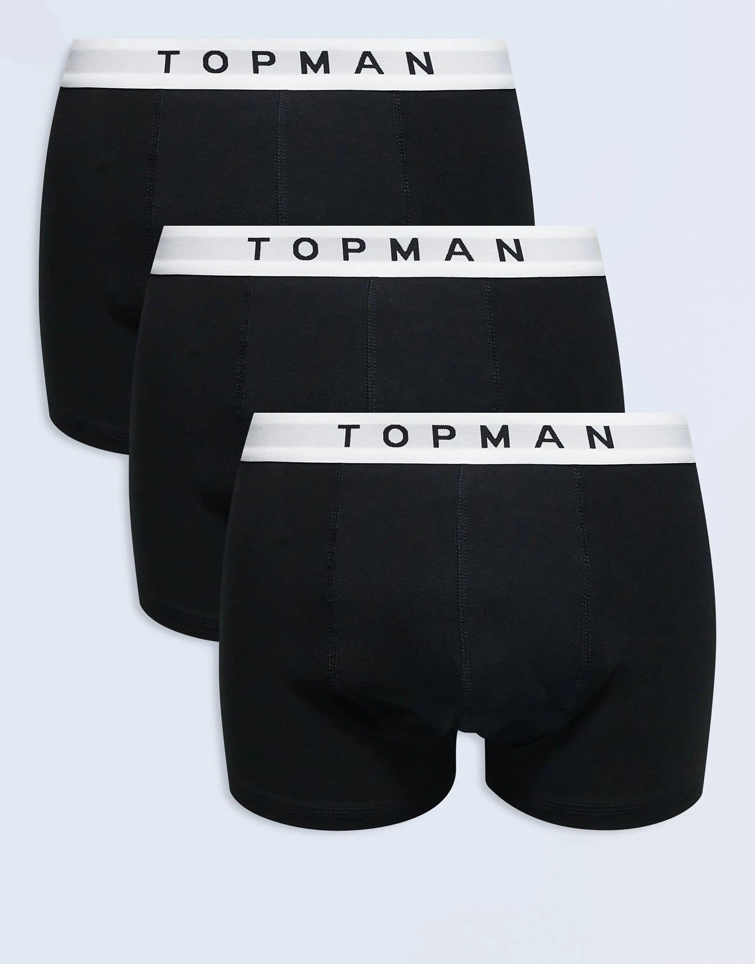 Topman 3 pack briefs in black with white waistbands