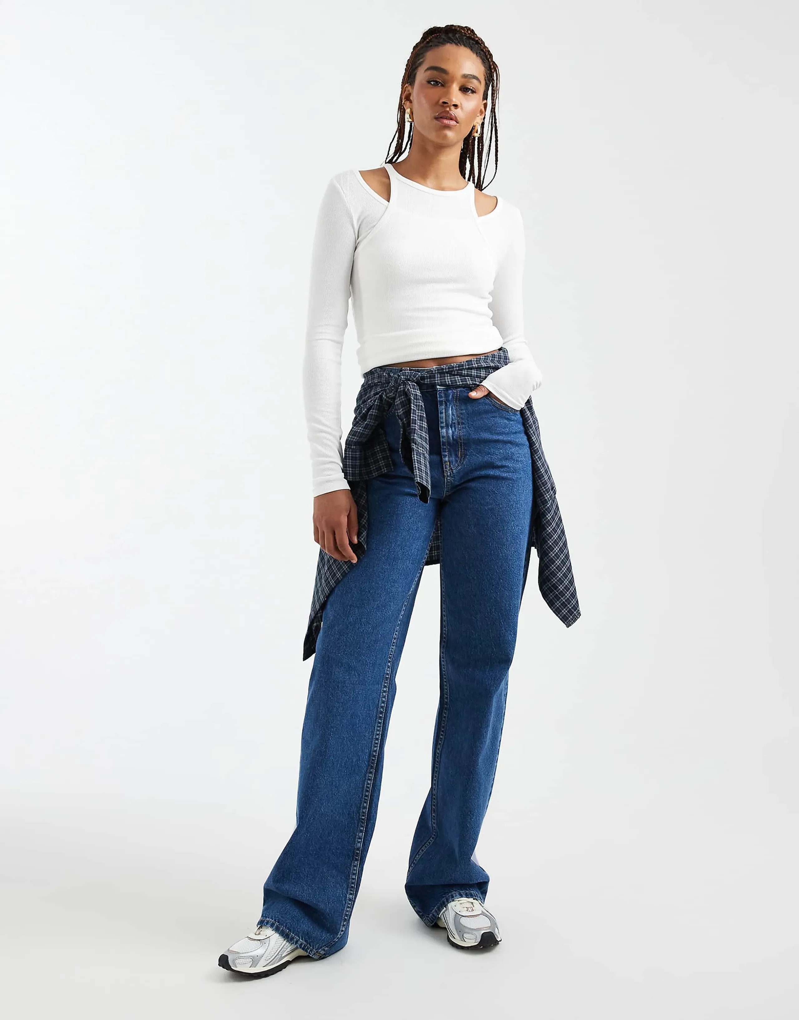 ASOS DESIGN Circular Design Collection Tall wide leg dad jeans in clean blue