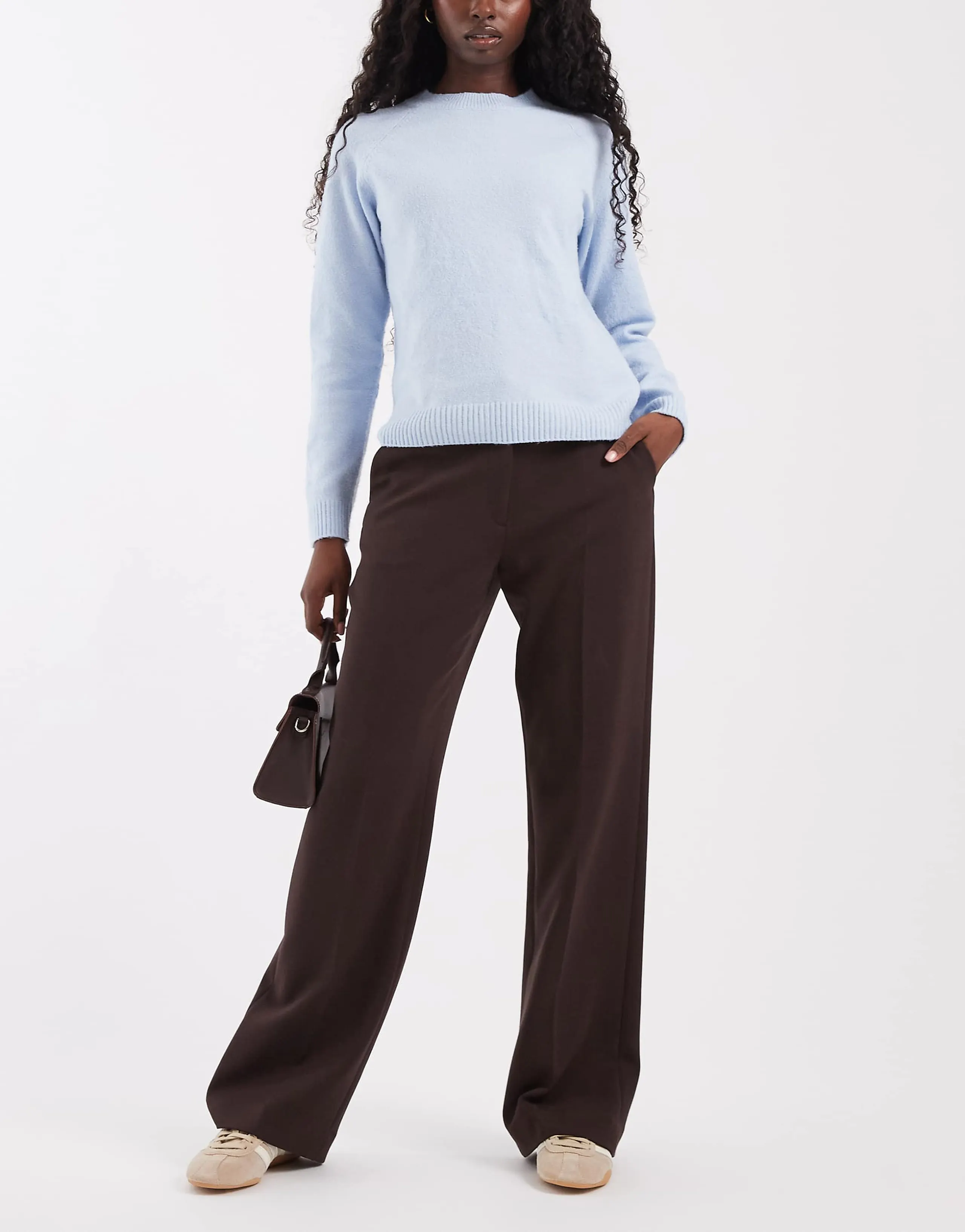 & Other Stories flared pants in chocolate brown