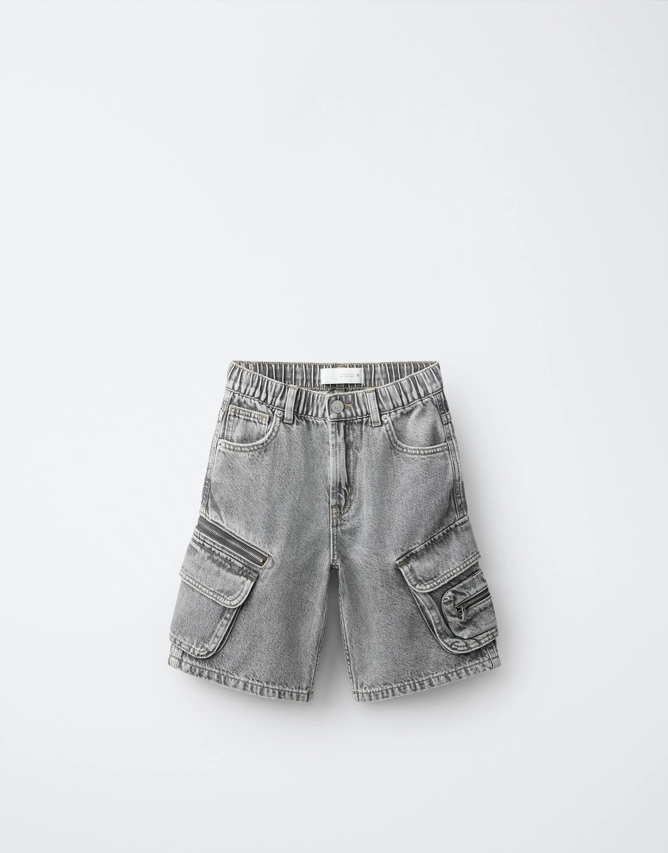 MULTI-CARGO DENIM BERMUDA SHORTS