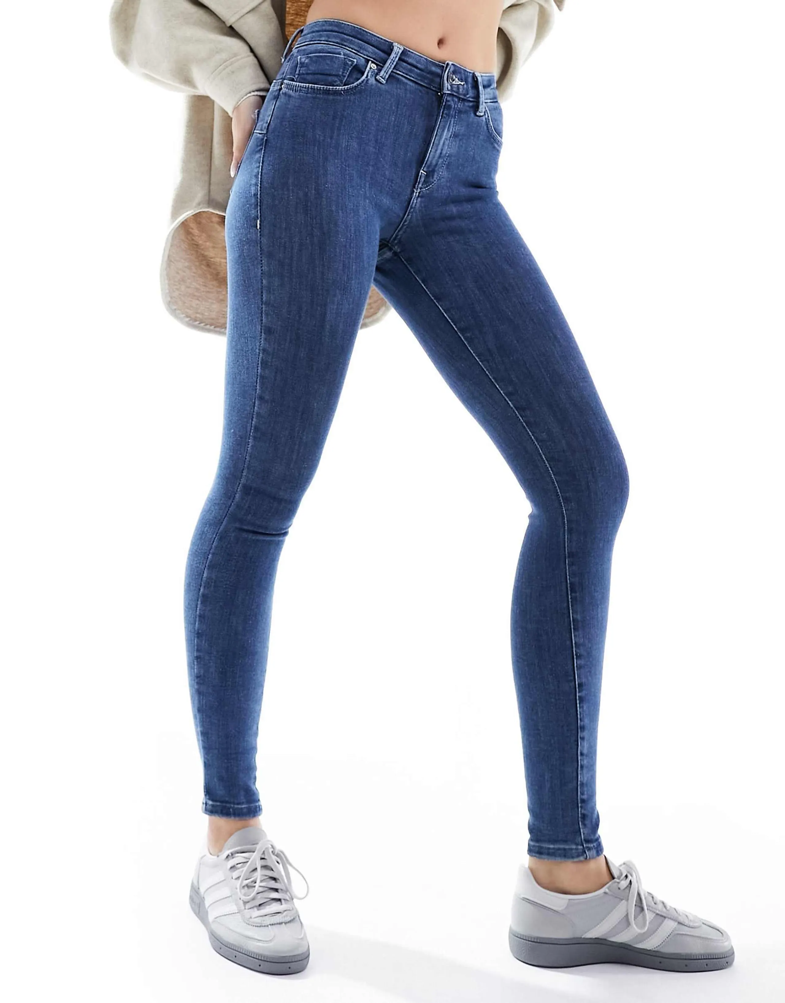 ONLY pushup skinny jeans in dark blue denim 