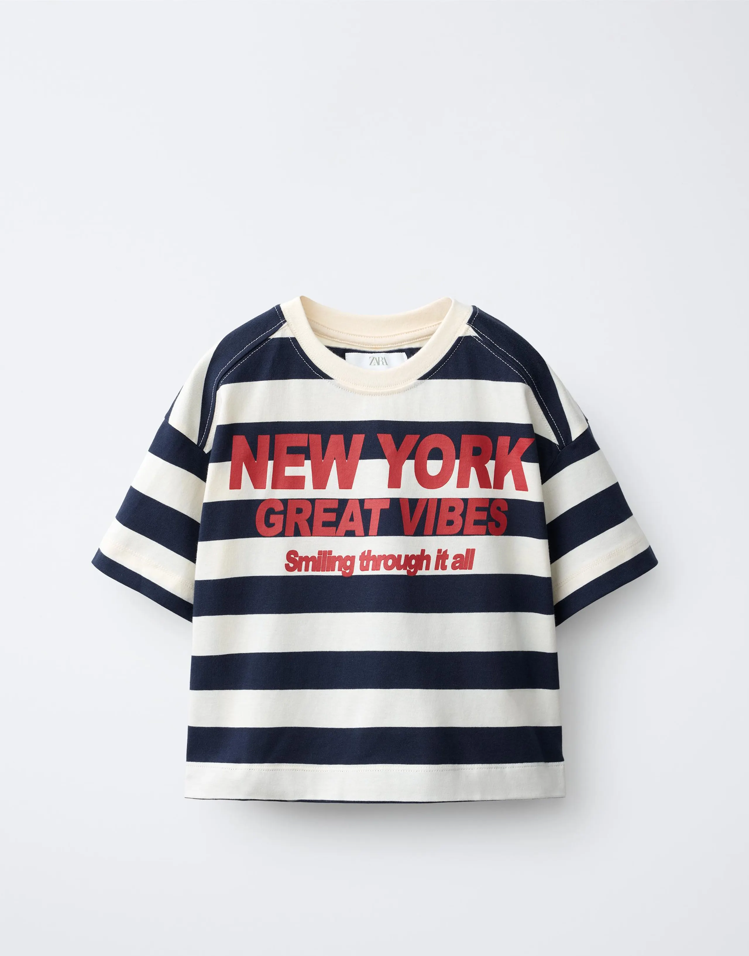 NY PRINT STRIPED T-SHIRT