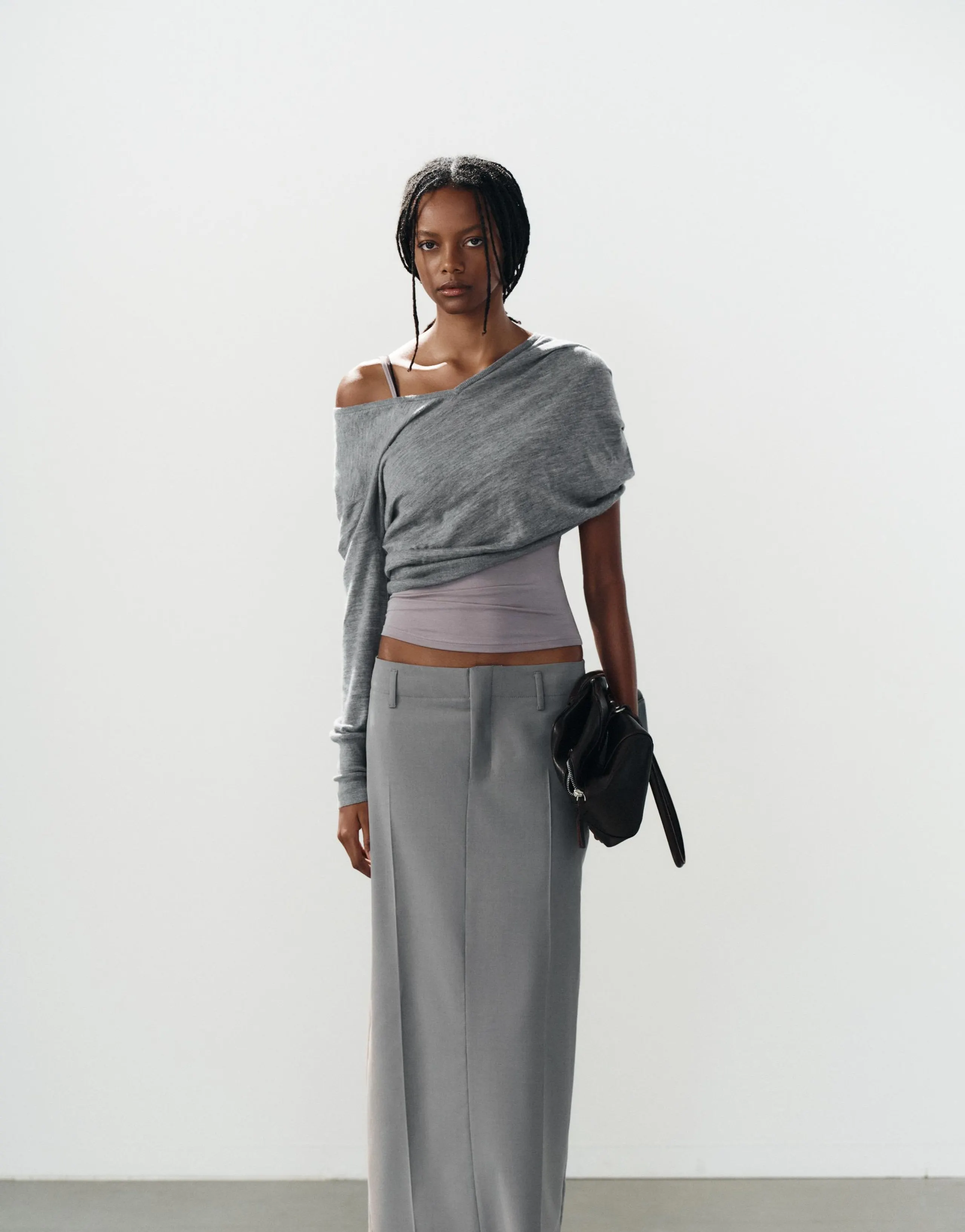 MIDI SKIRT WITH BELT LOOPS