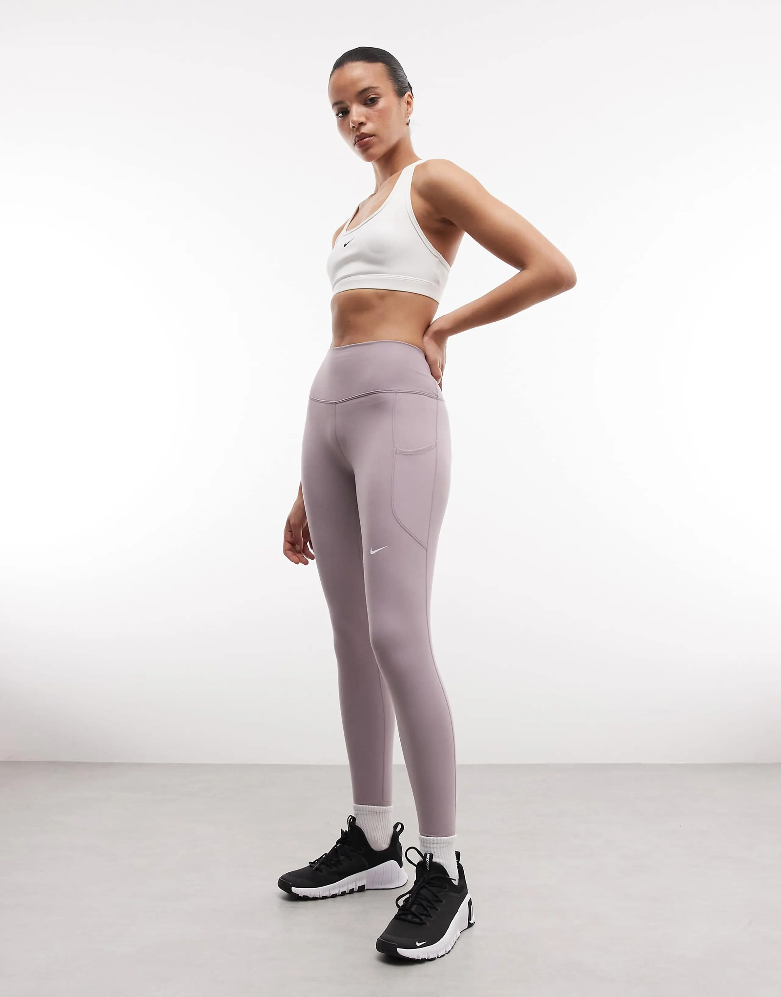 Nike One high rise 7/8 leggings in gray 