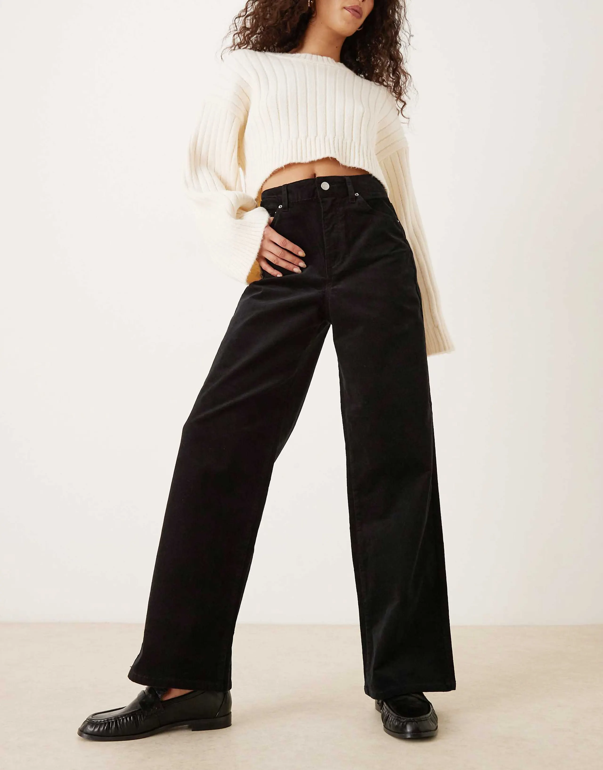JJXX Tokyo cord pants in black