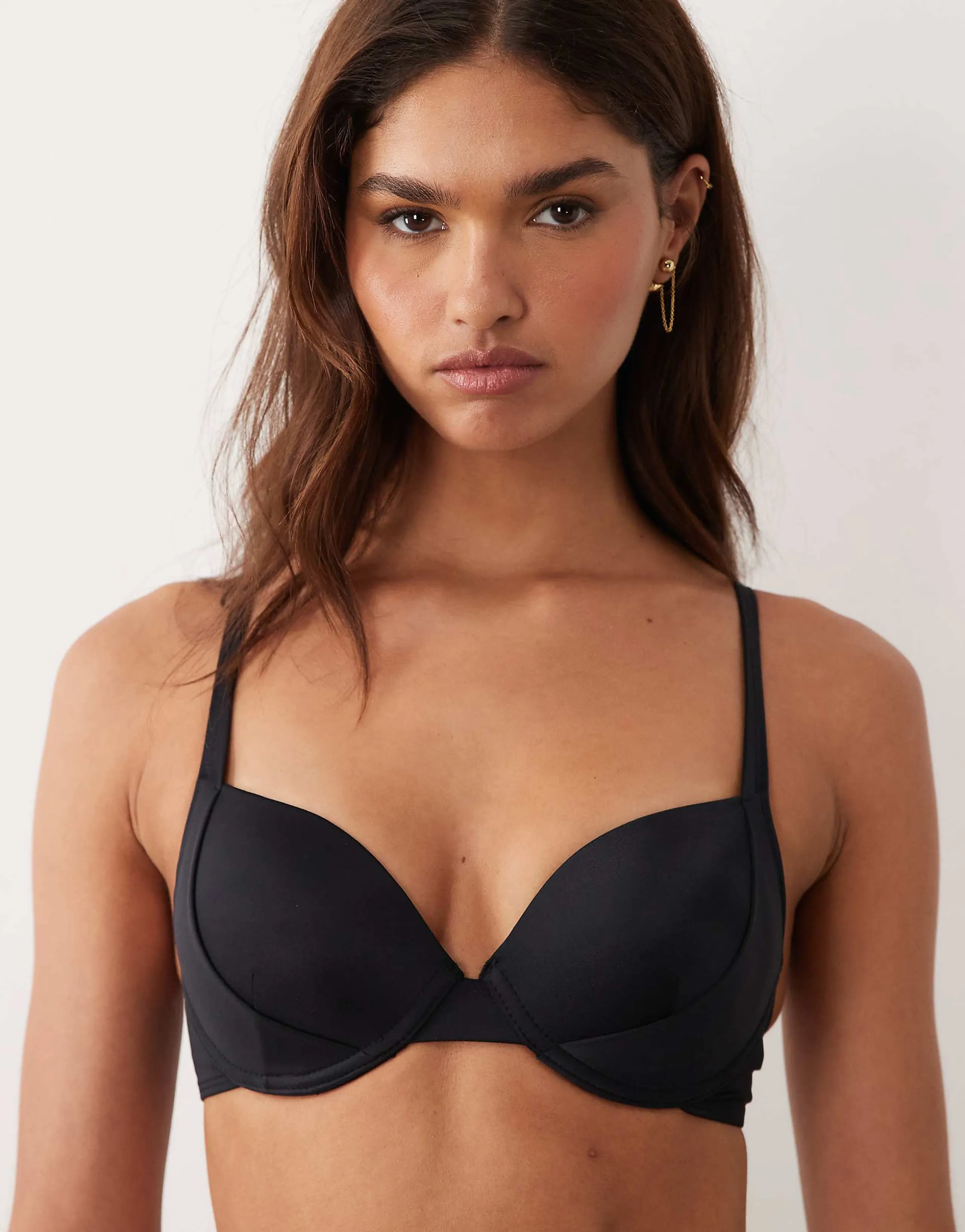ASOS DESIGN Maya Sintra push-up underwire bikini top with sling detailing in black