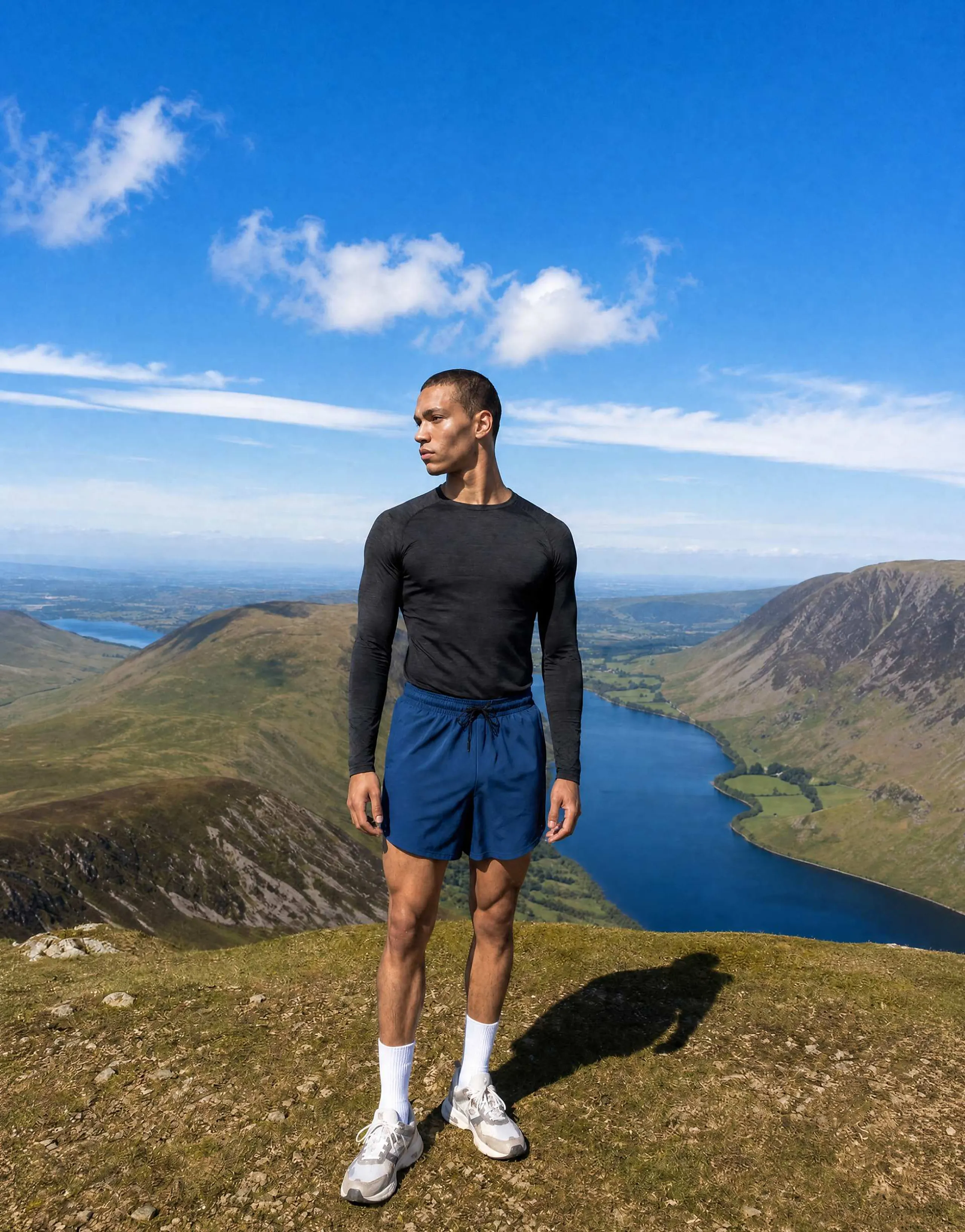 4505 Icon active quick dry muscle fit base layer training long sleeve top in black