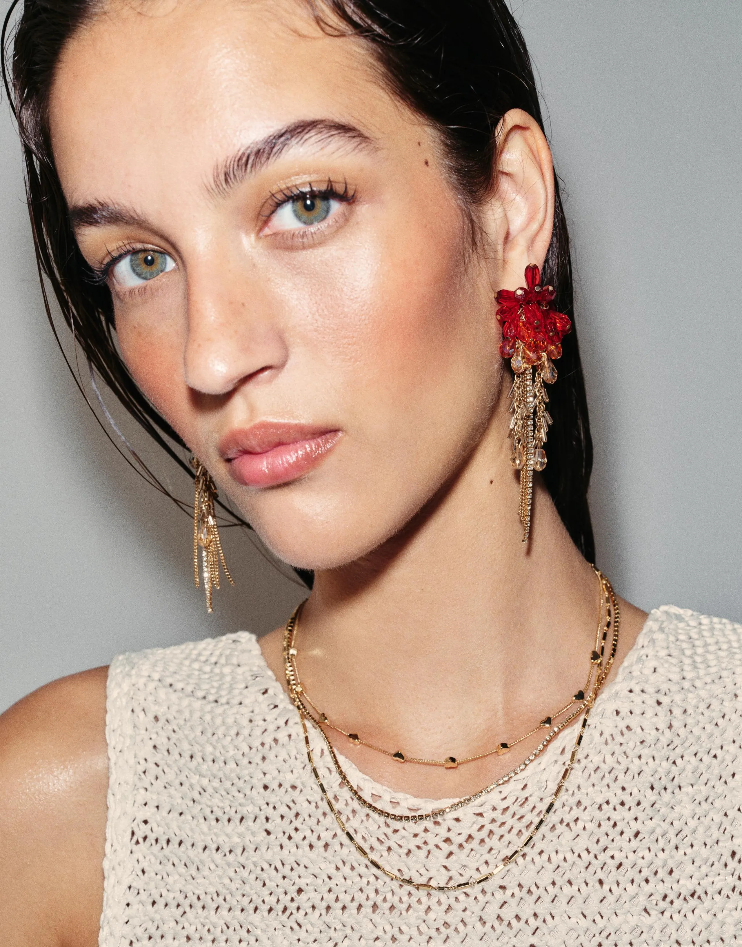 CRYSTAL FRINGE EARRINGS