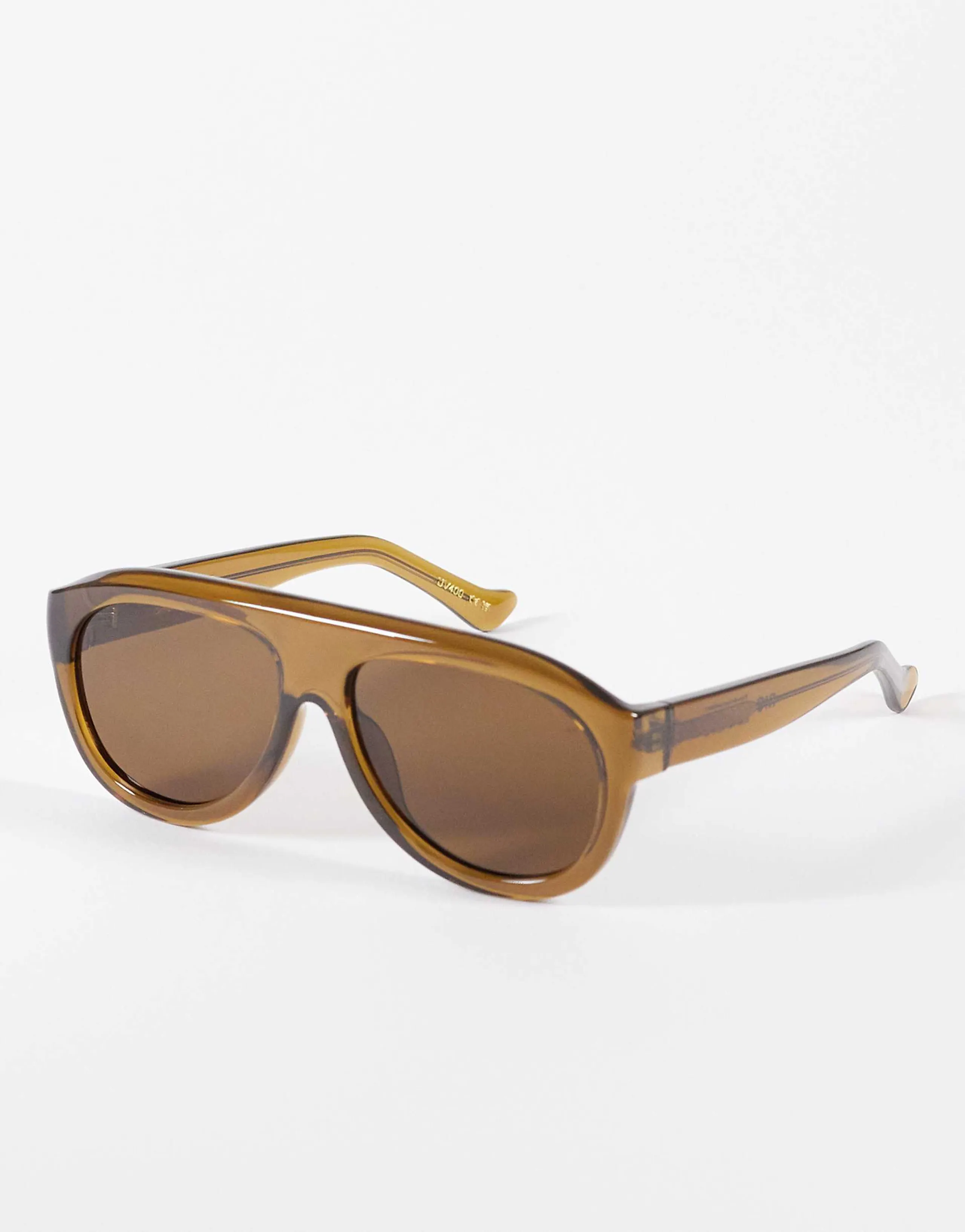 A.Kjaerbede Rio oversized shield aviator sunglasses in smoke transparent