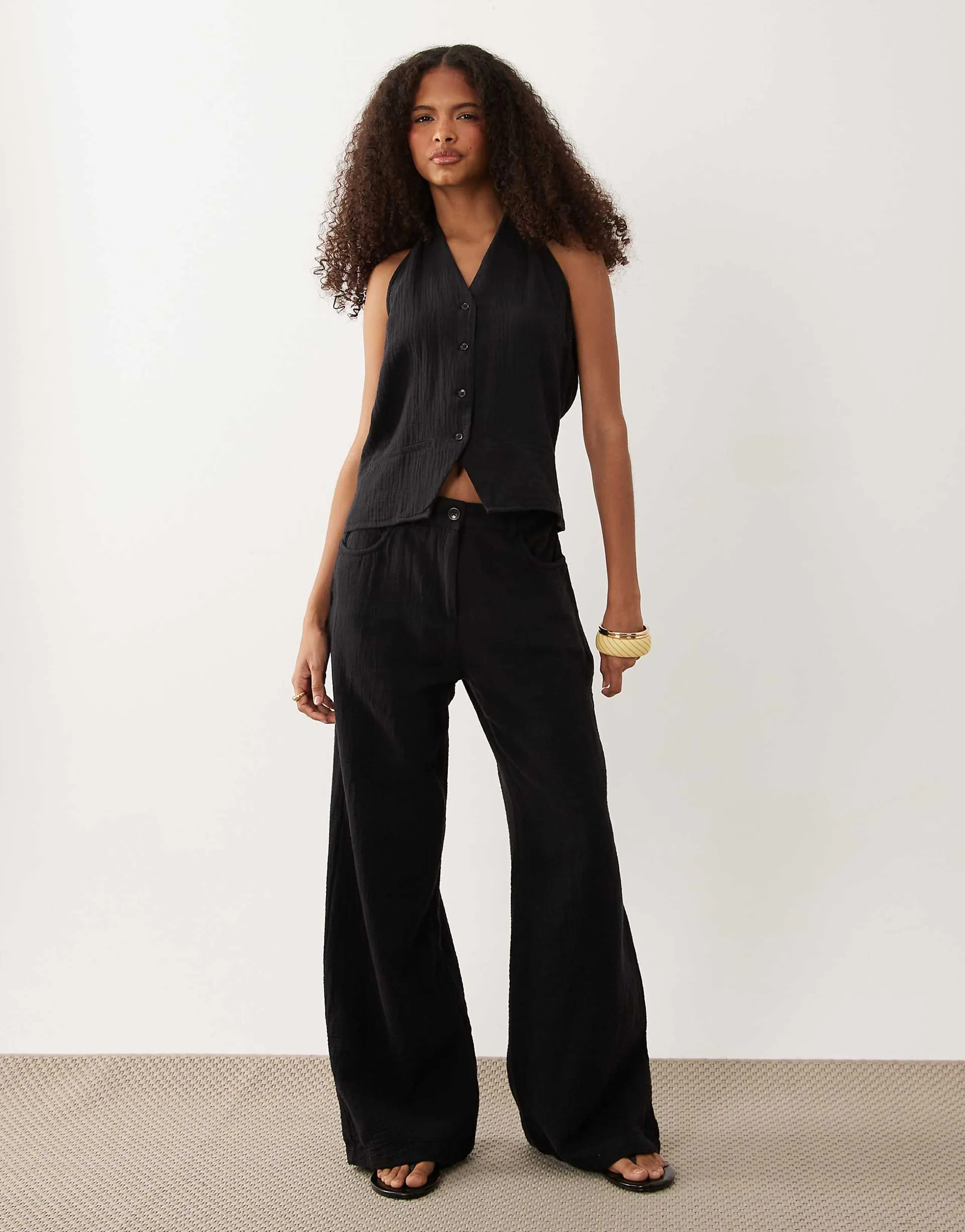 Mango Pals straight leg pants in black - part of a set