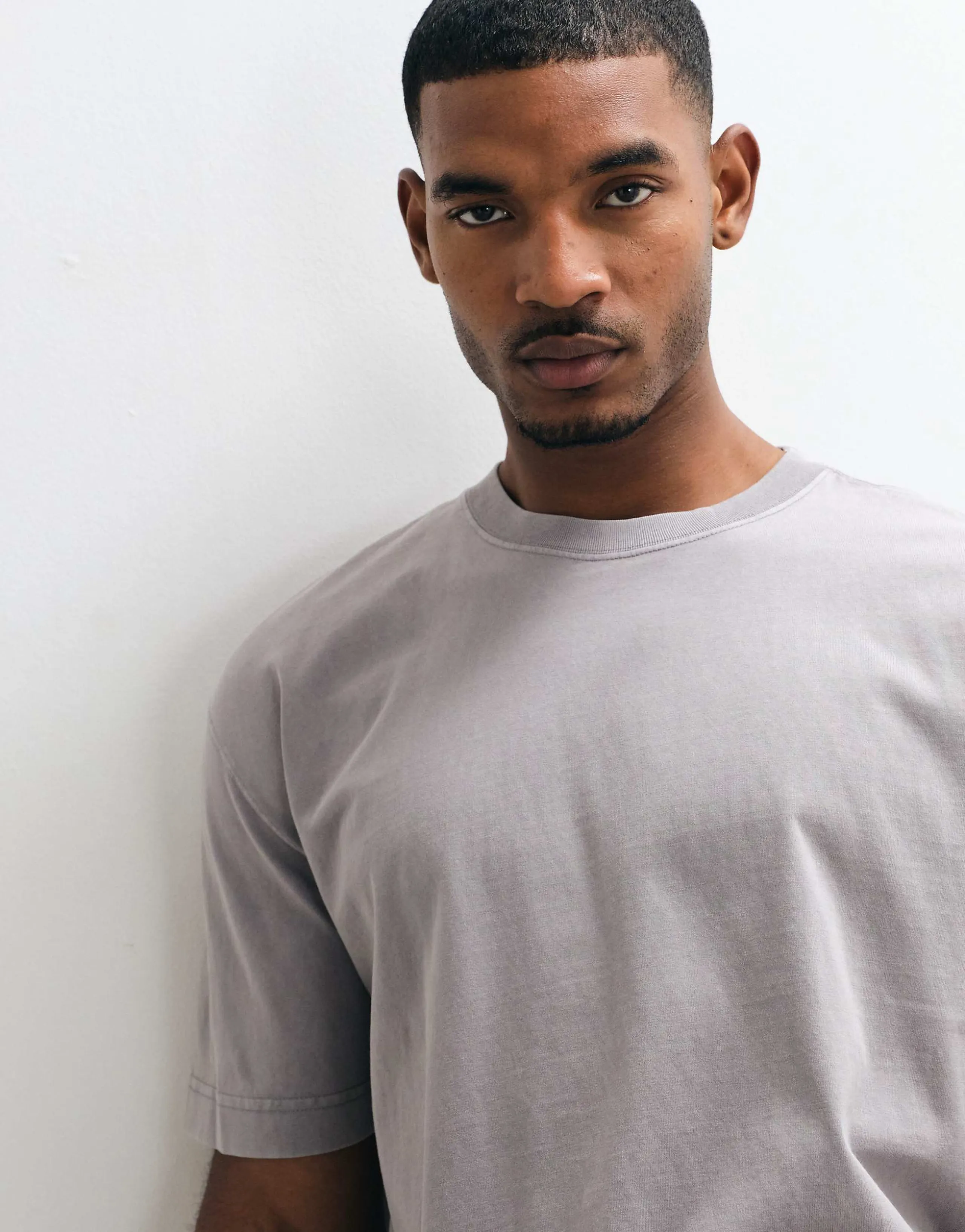 Hollister premium heavyweight boxy t-shirt in gray