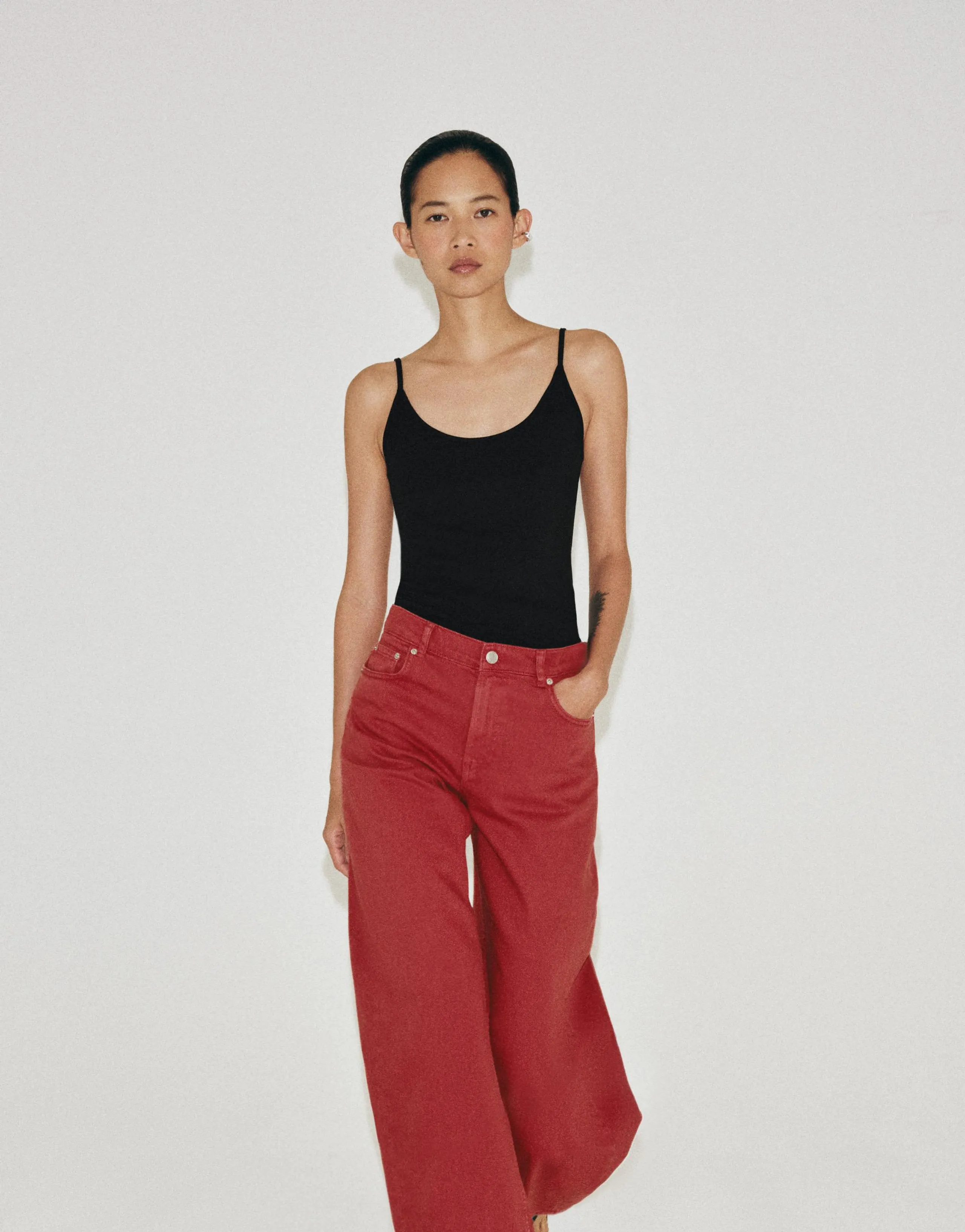 ZW COLLECTION MID-WAIST CAPRI BALLOON JEANS