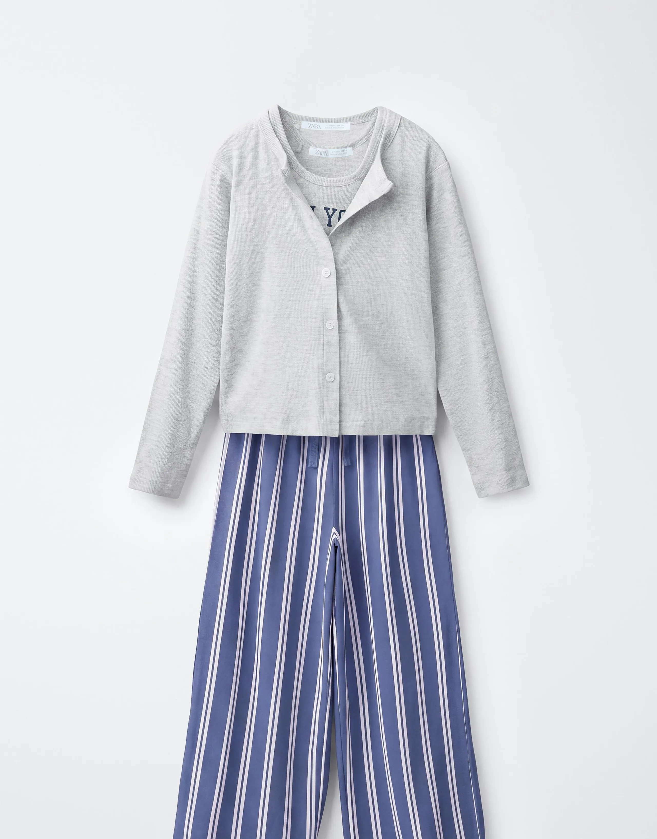 6-14 YEARS/ THREE-PIECE STRIPED PYJAMAS