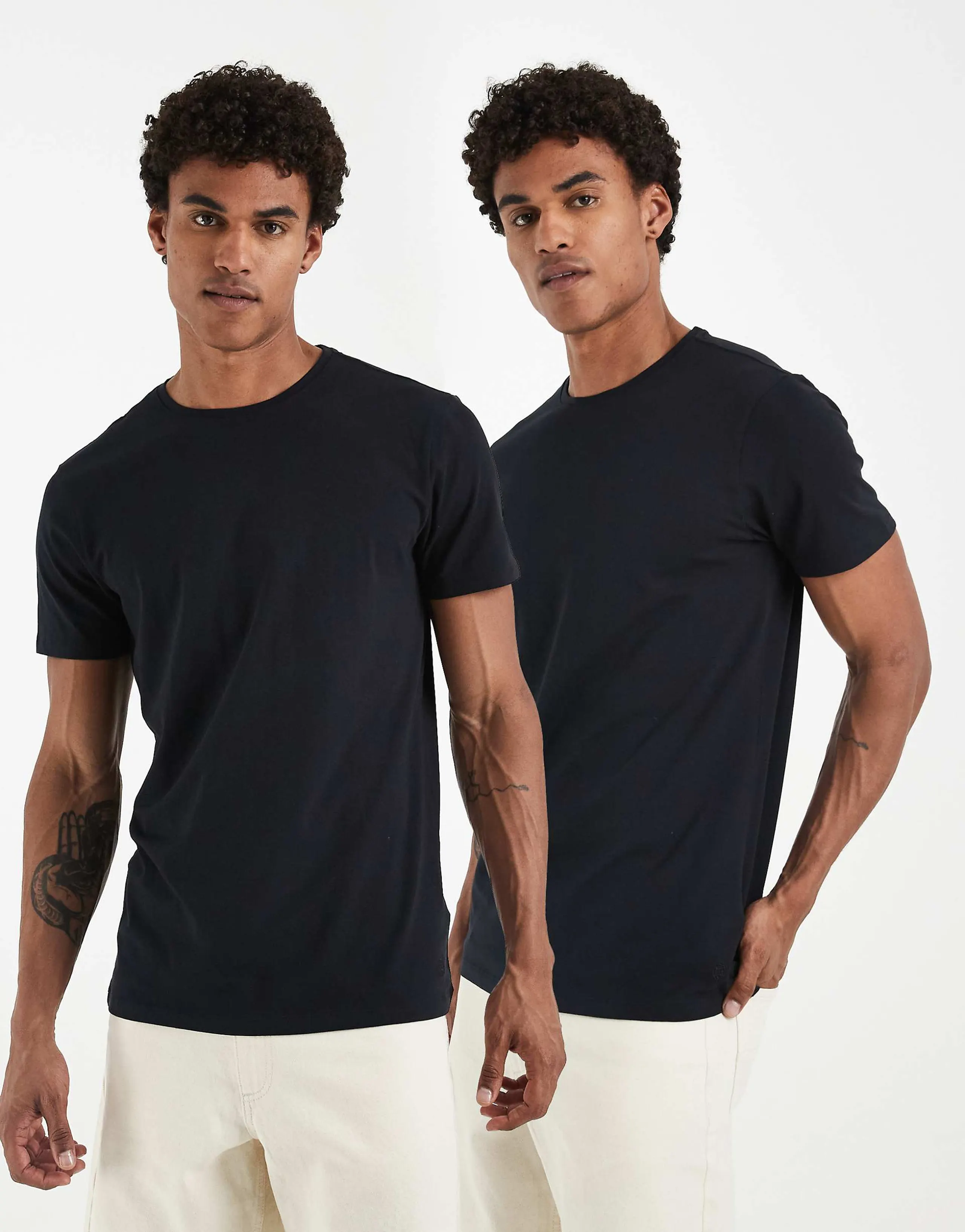 BLEND 2 pack cotton-rich slim fit crew neck T-shirts in black