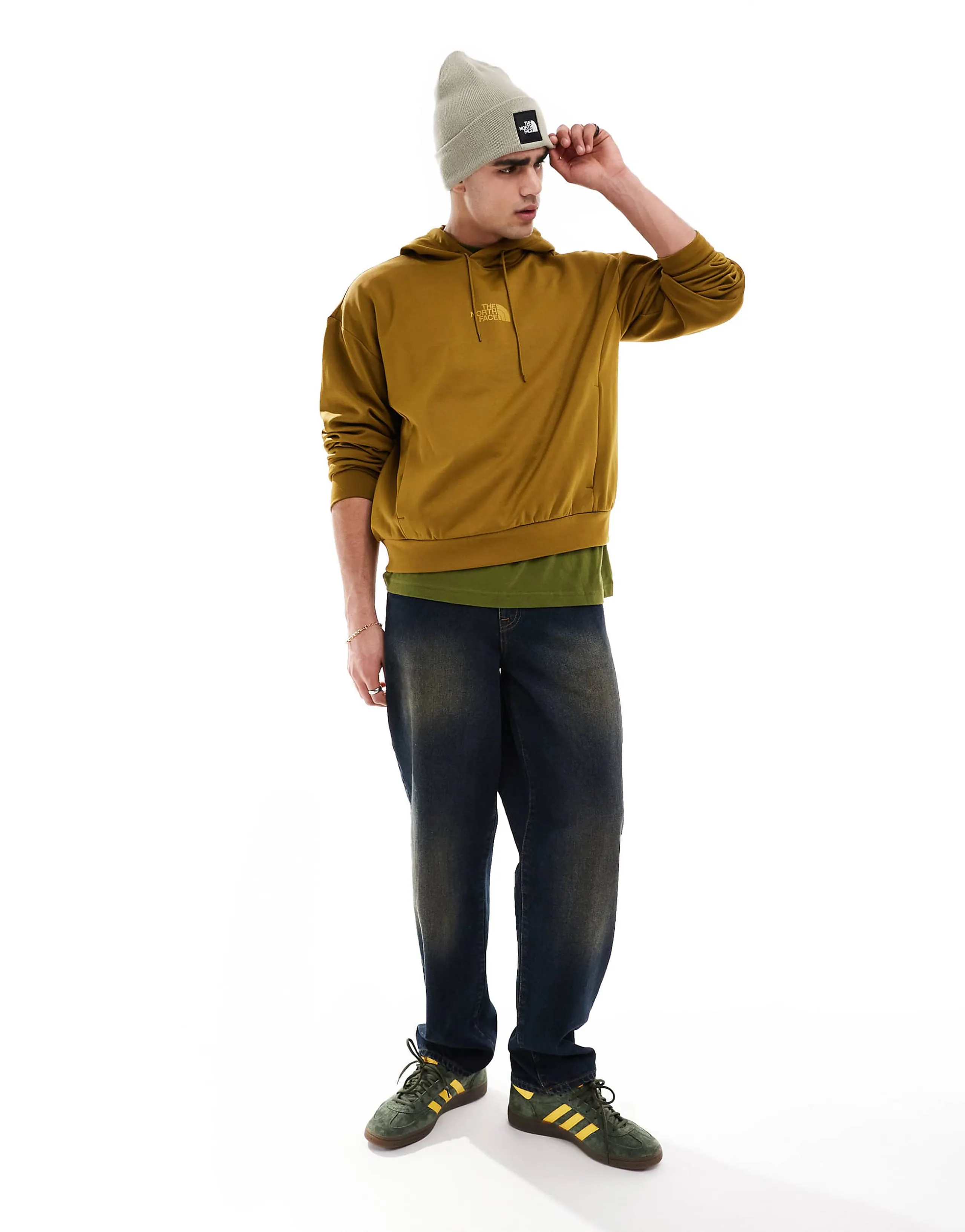The North Face Horizon fleece pullover hoodie in mustard