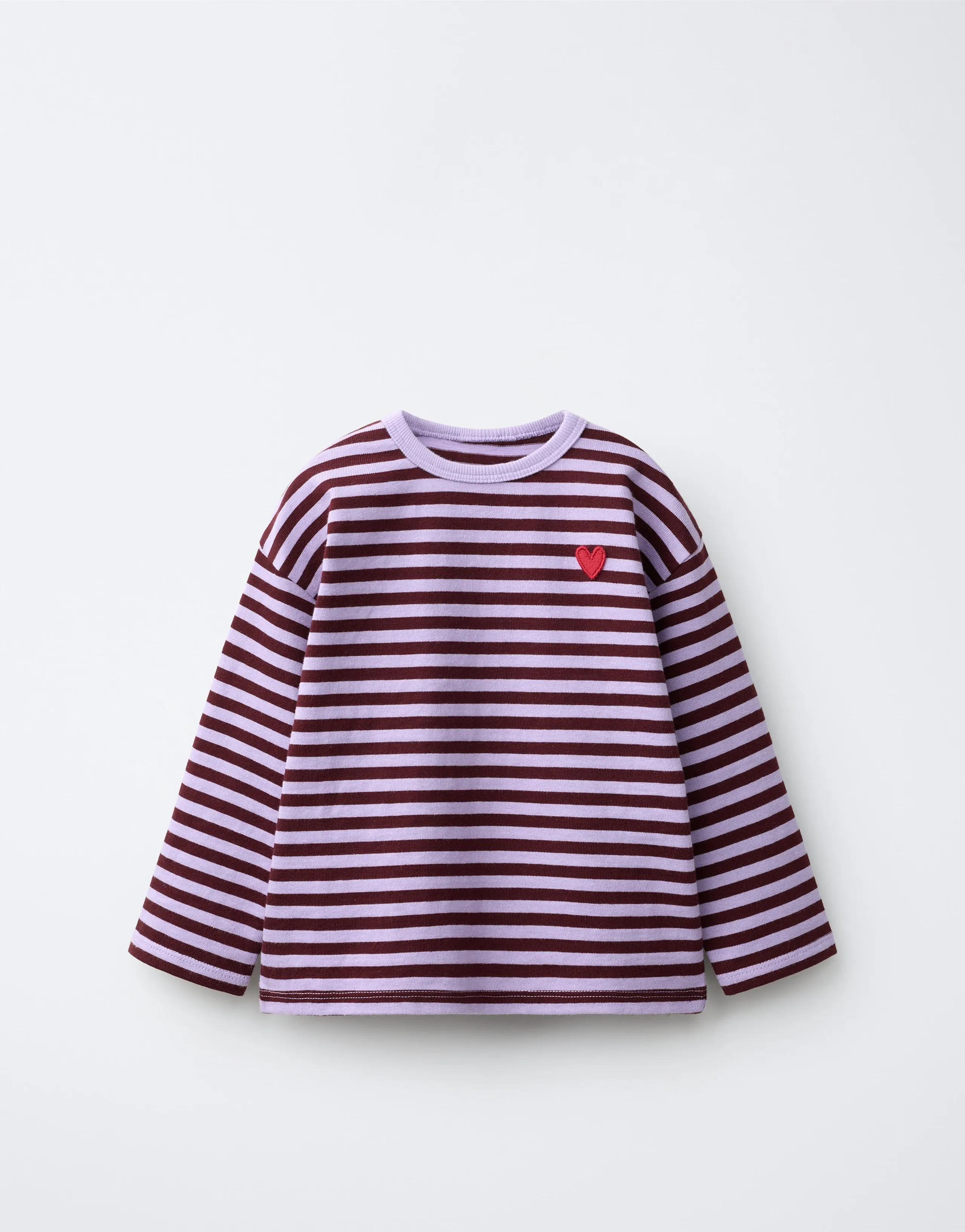 STRIPED HEART EMBROIDERY T-SHIRT