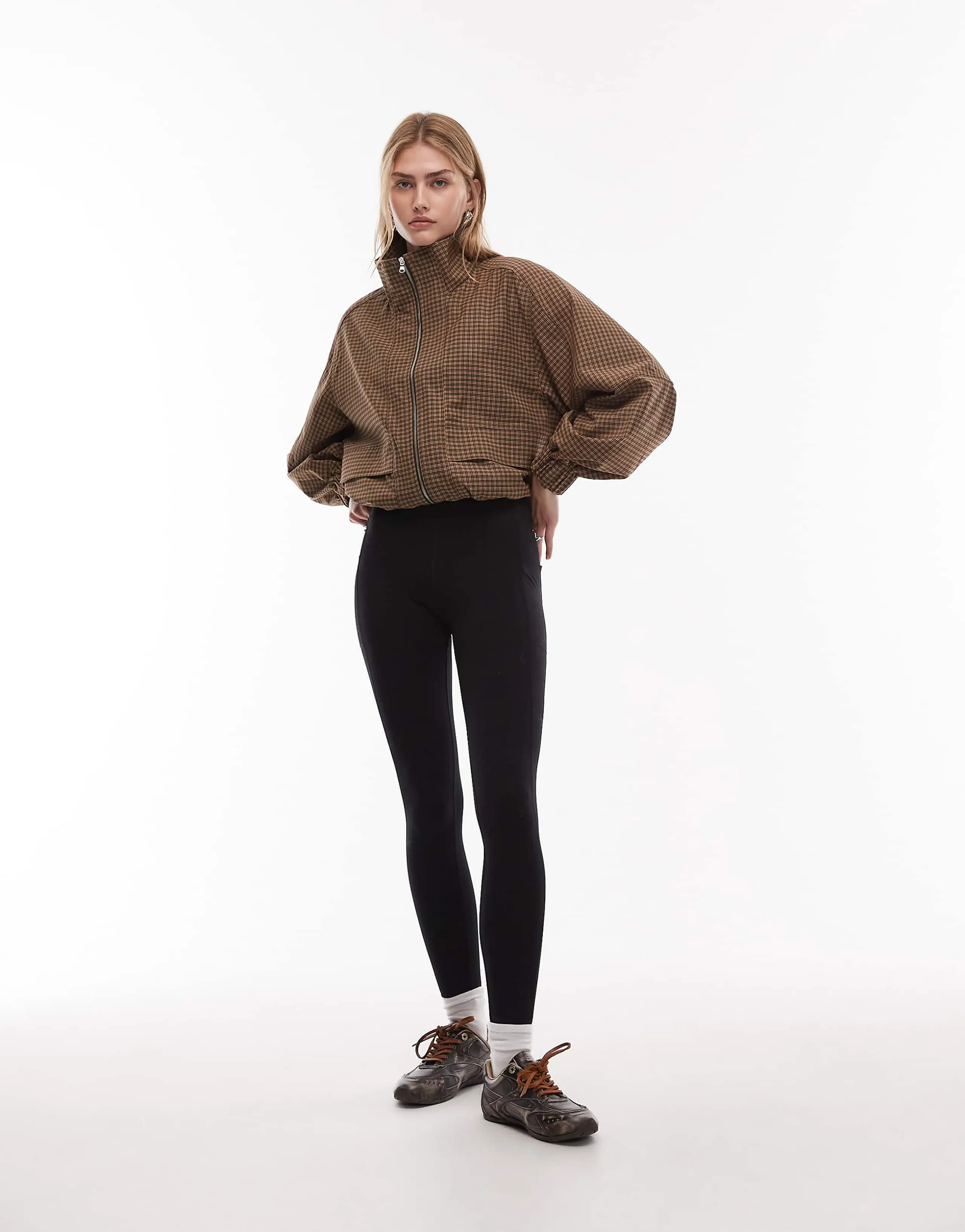 ARKET seamless gym leggings with side pockets in black