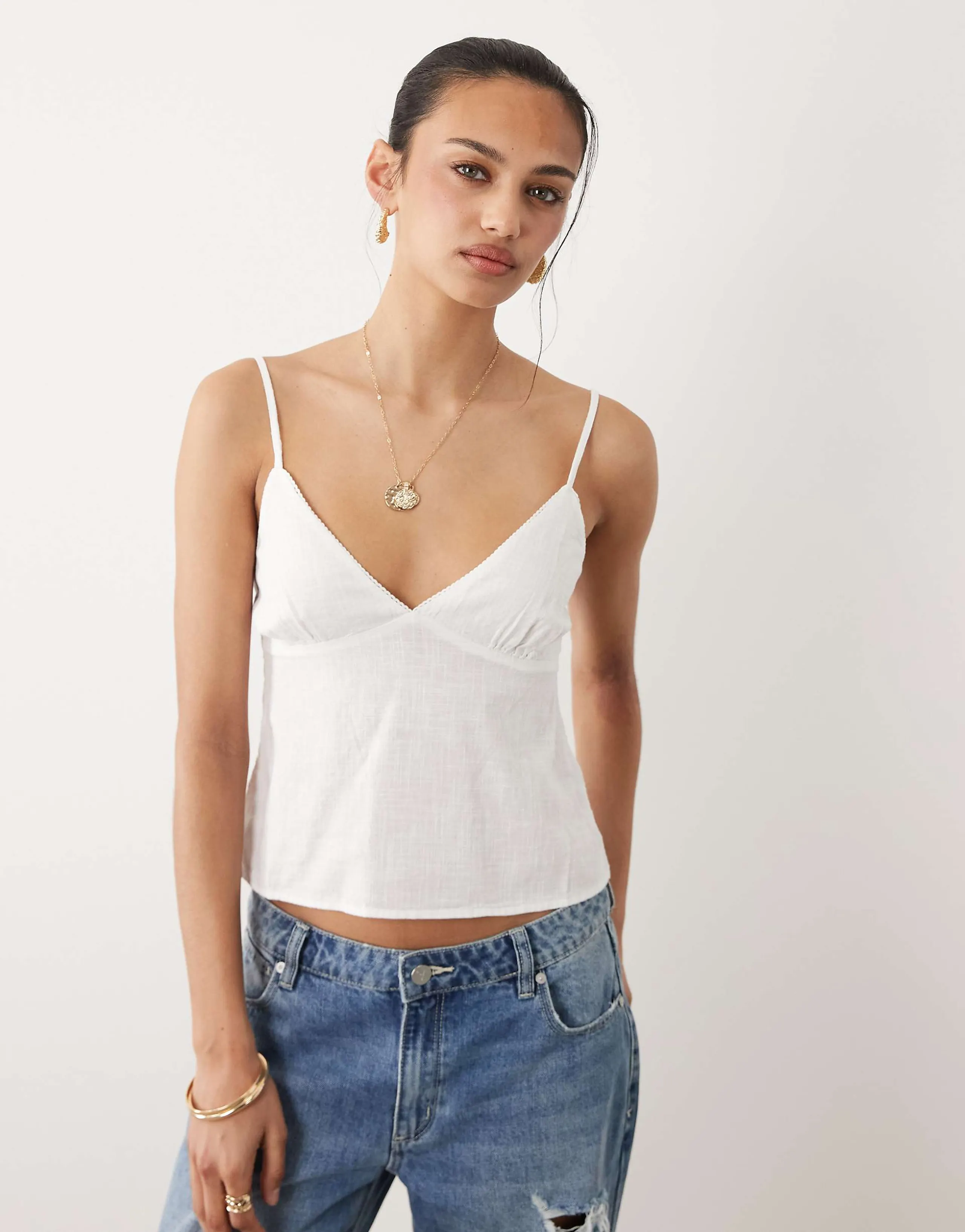 Cotton On micro polka dot cotton cami in white