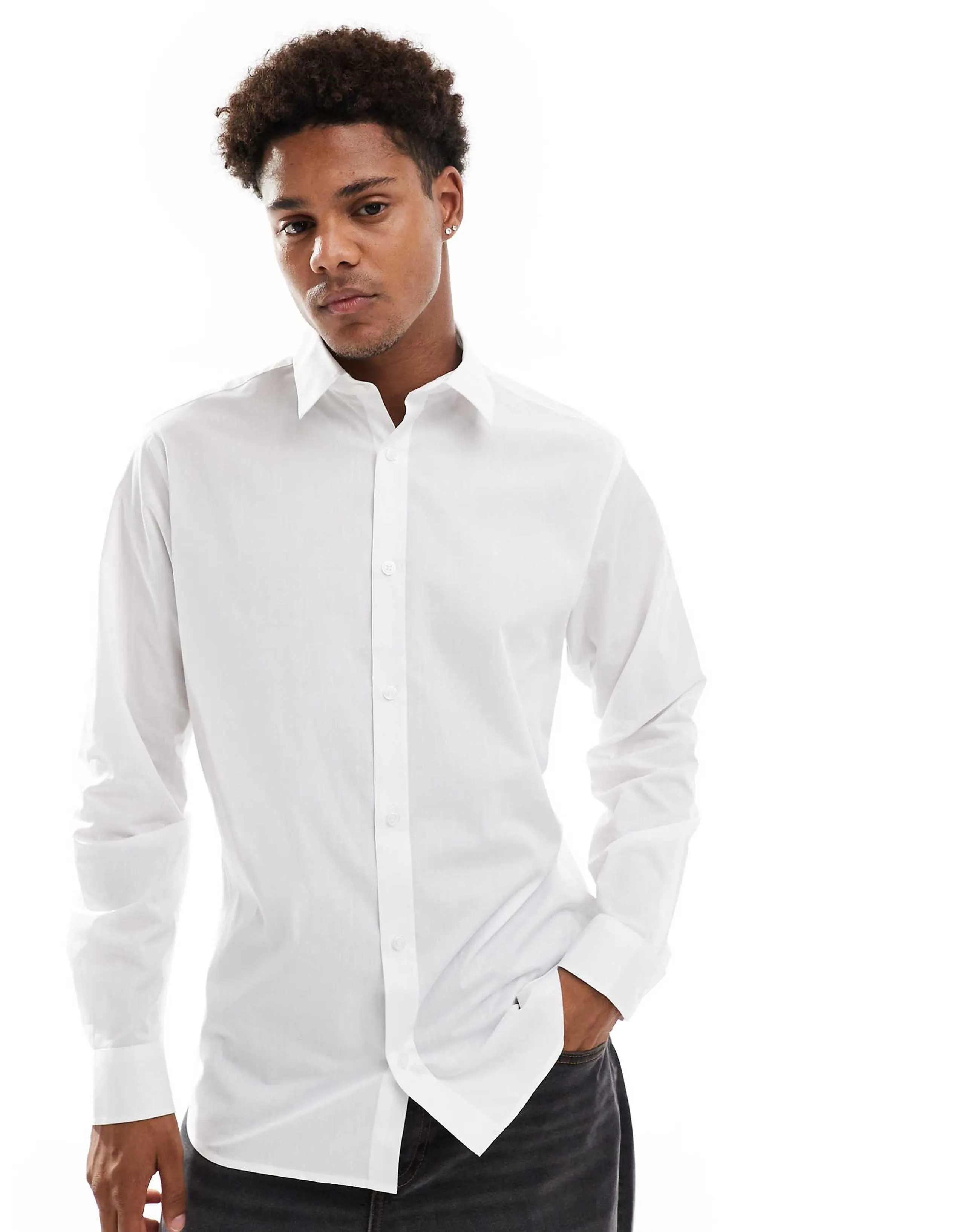 JJ Rebel smart shirt in white 