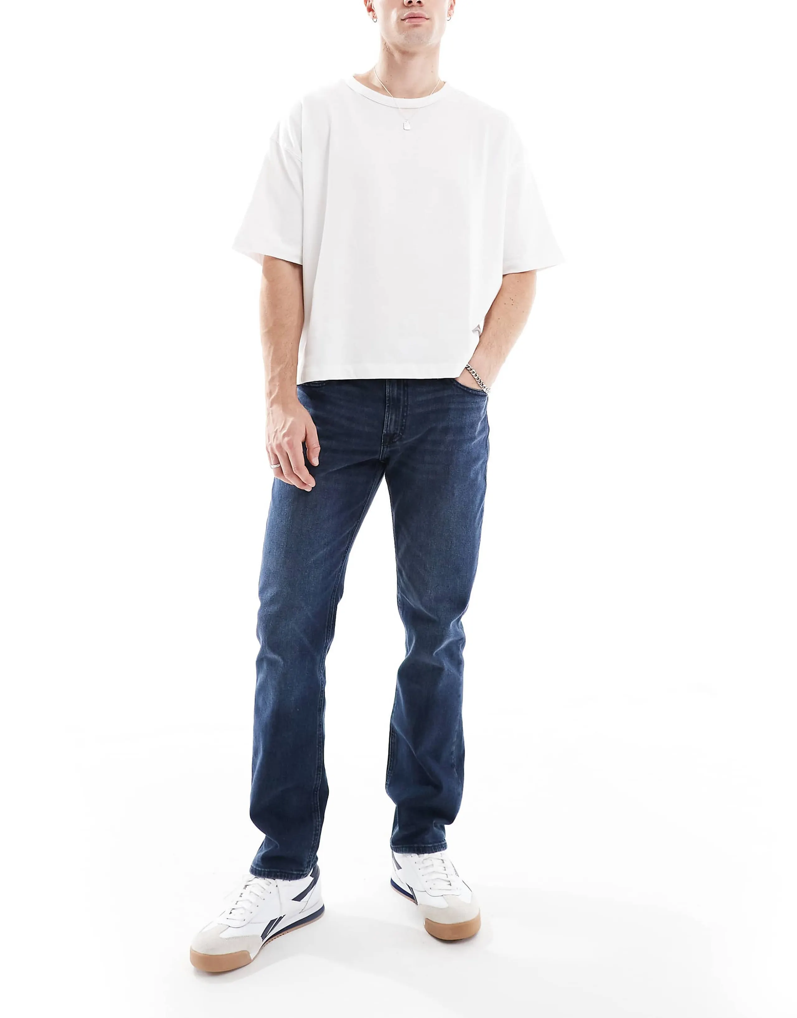 Jack & Jones clark straight leg jeans in dark wash