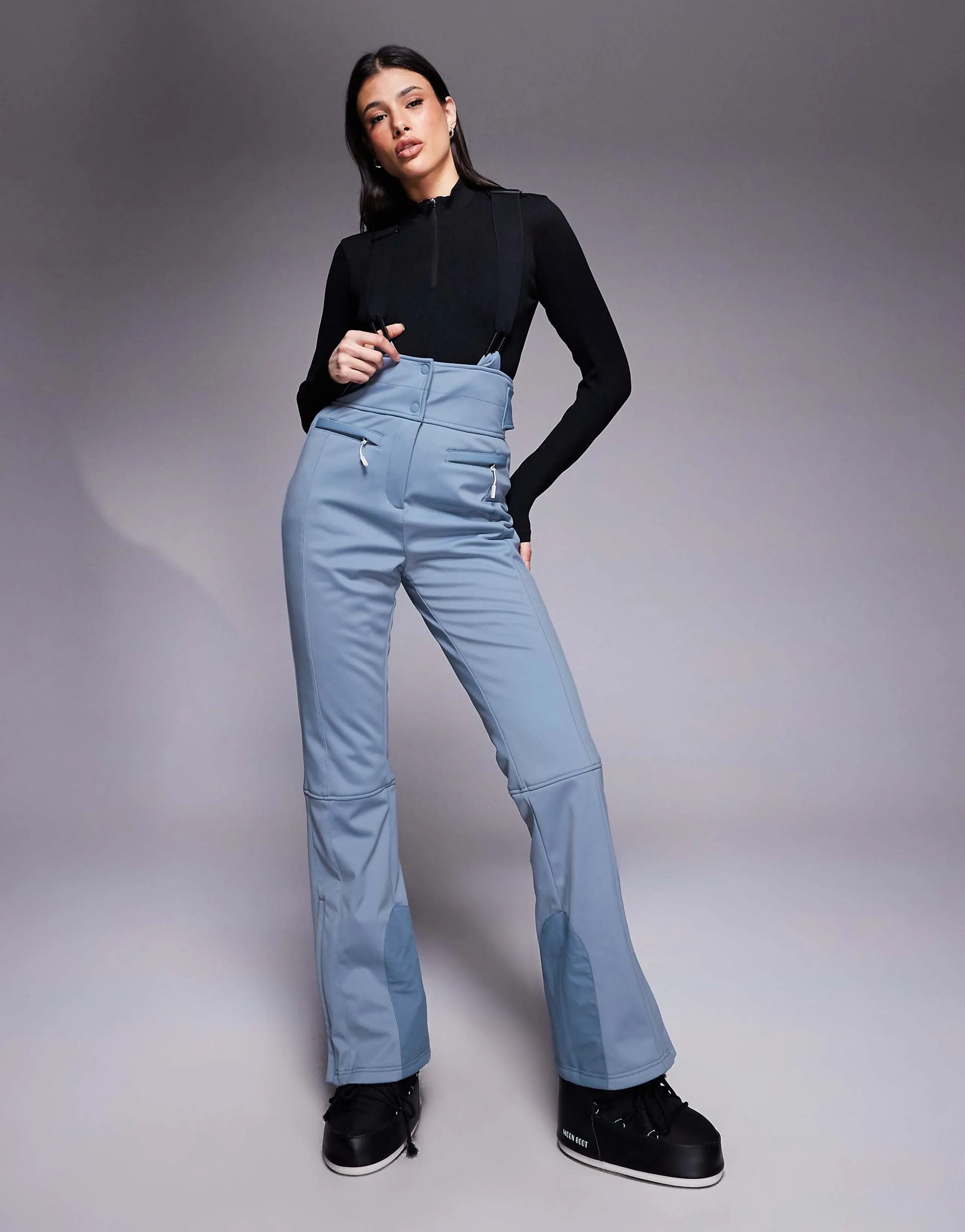 ASOS 4505 Tall Ski soft shell water repellent kick flare ski pants in chalk blue
