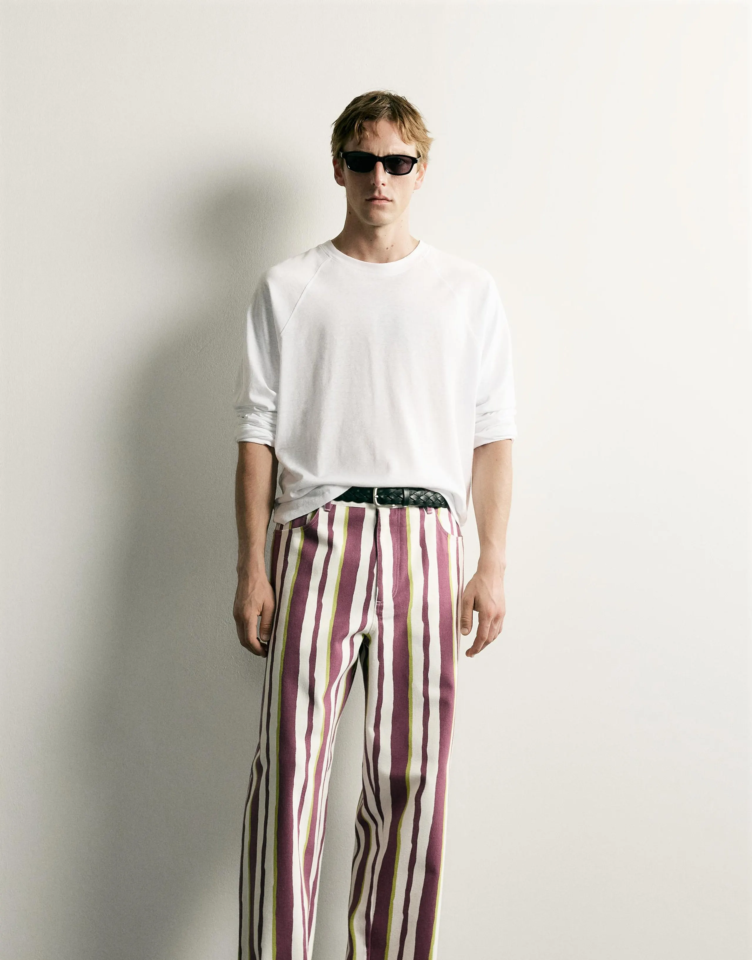 STRIPED STRAIGHT-LEG TROUSERS