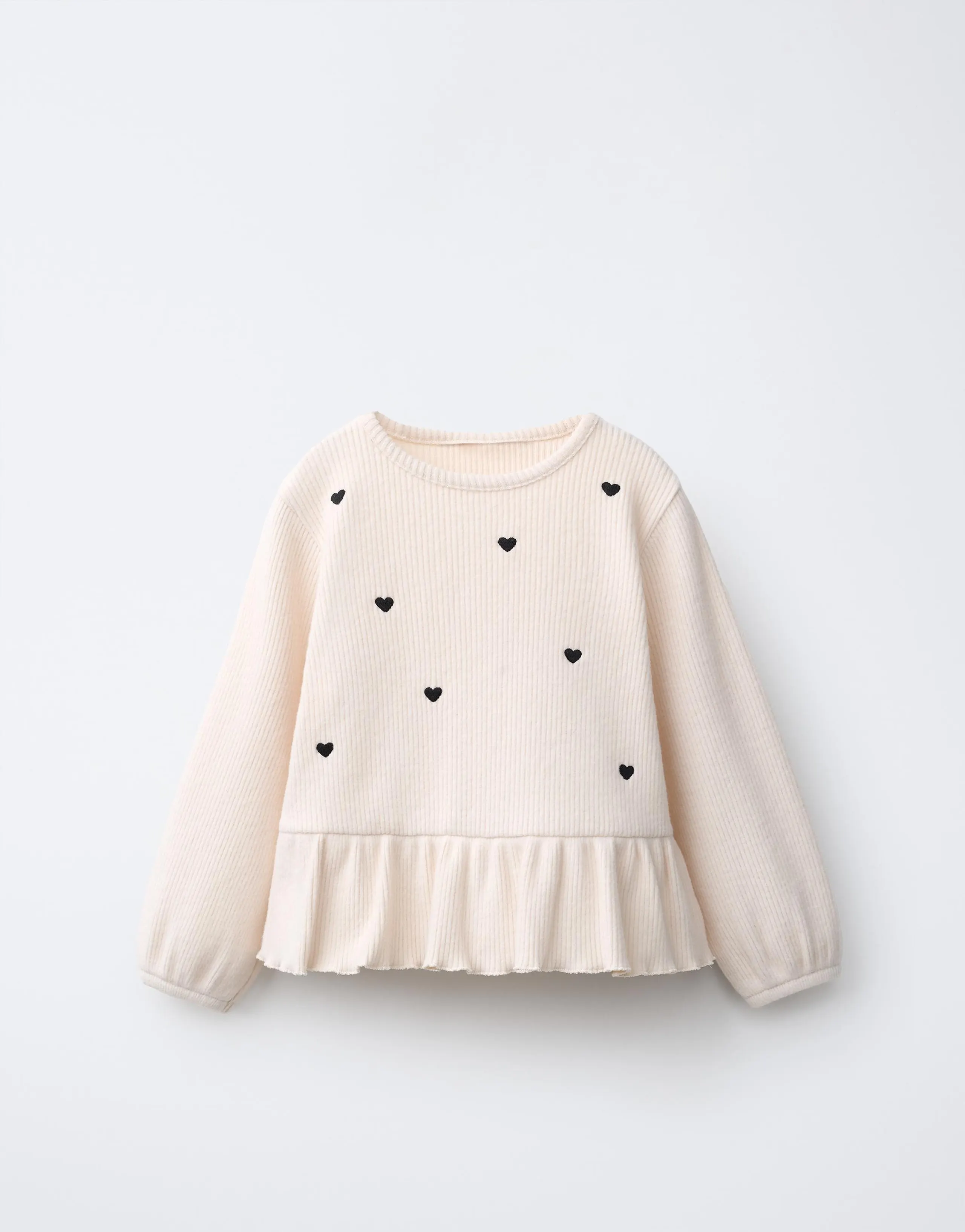 SOFT TOUCH EMBROIDERED HEARTS T-SHIRT