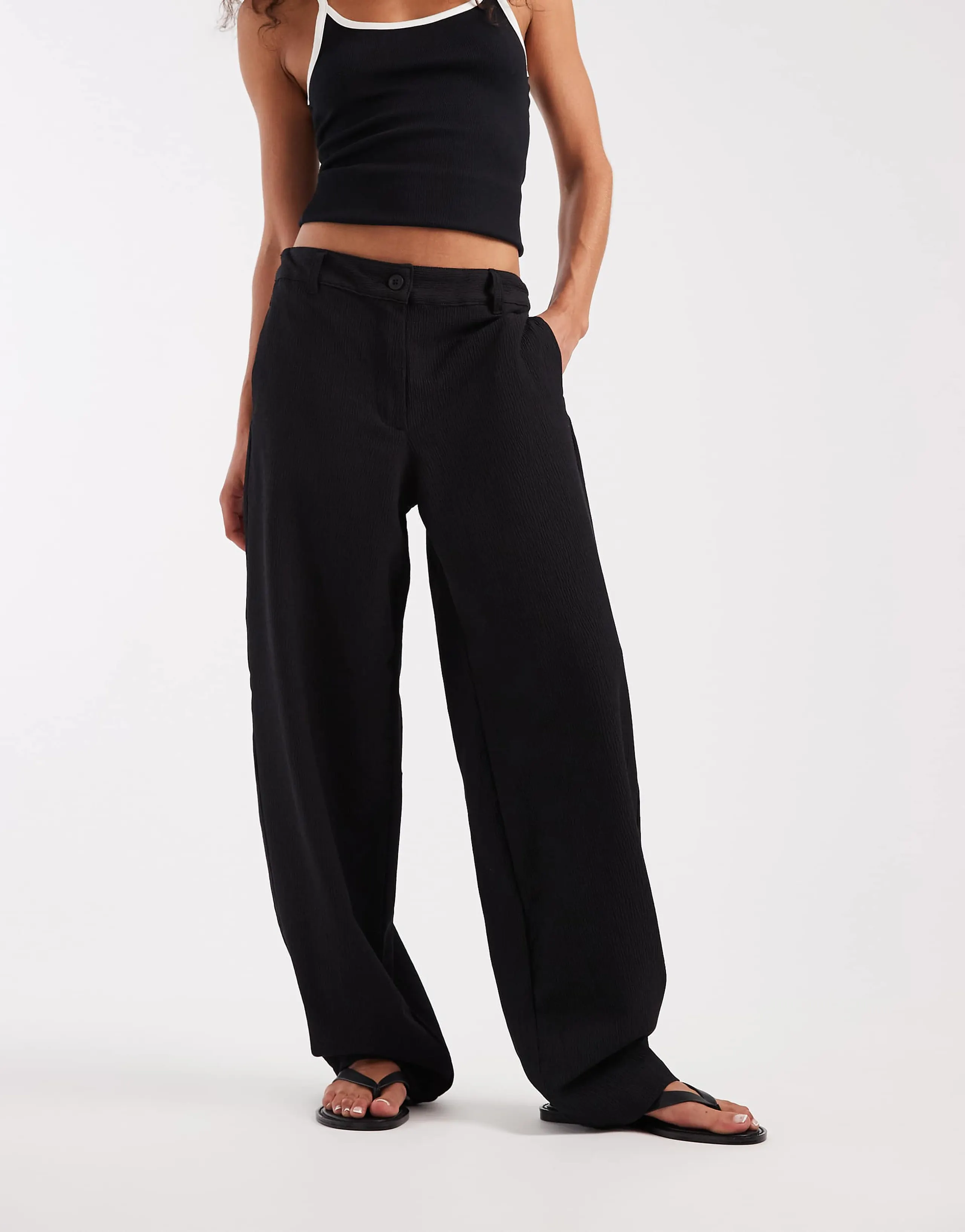 JJXX barrel leg pants in black