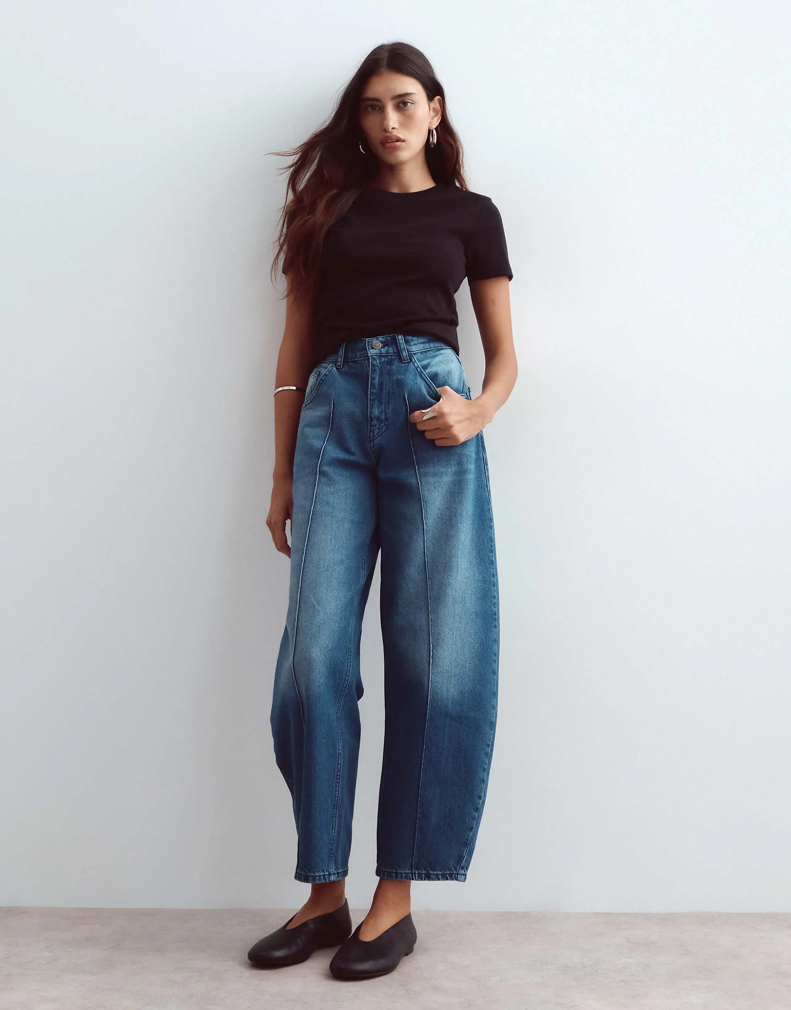 ARRANGE Clover front seam detail jeans in washed blue