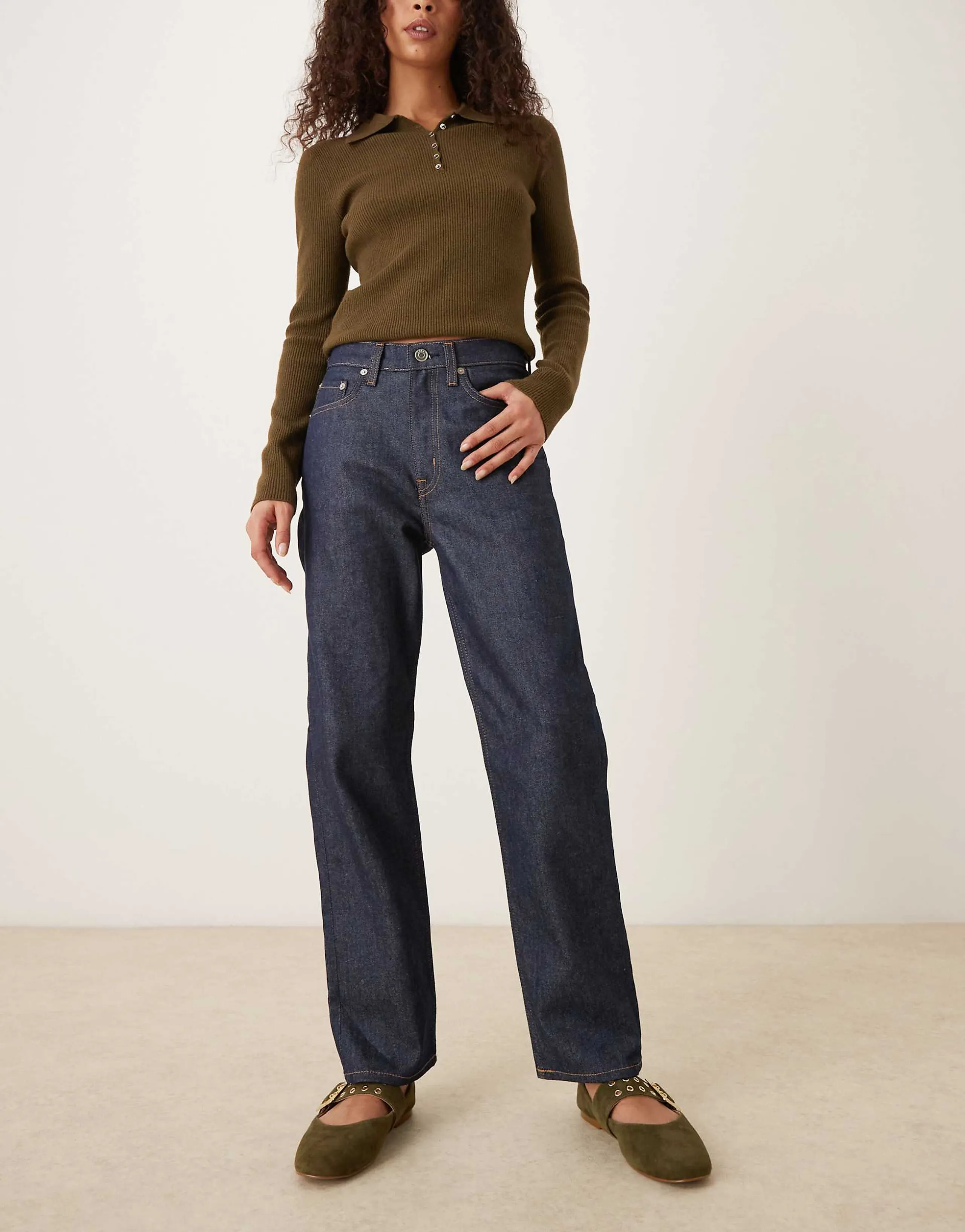 ARKET Jade stretch slim leg jeans in rinse wash indigo