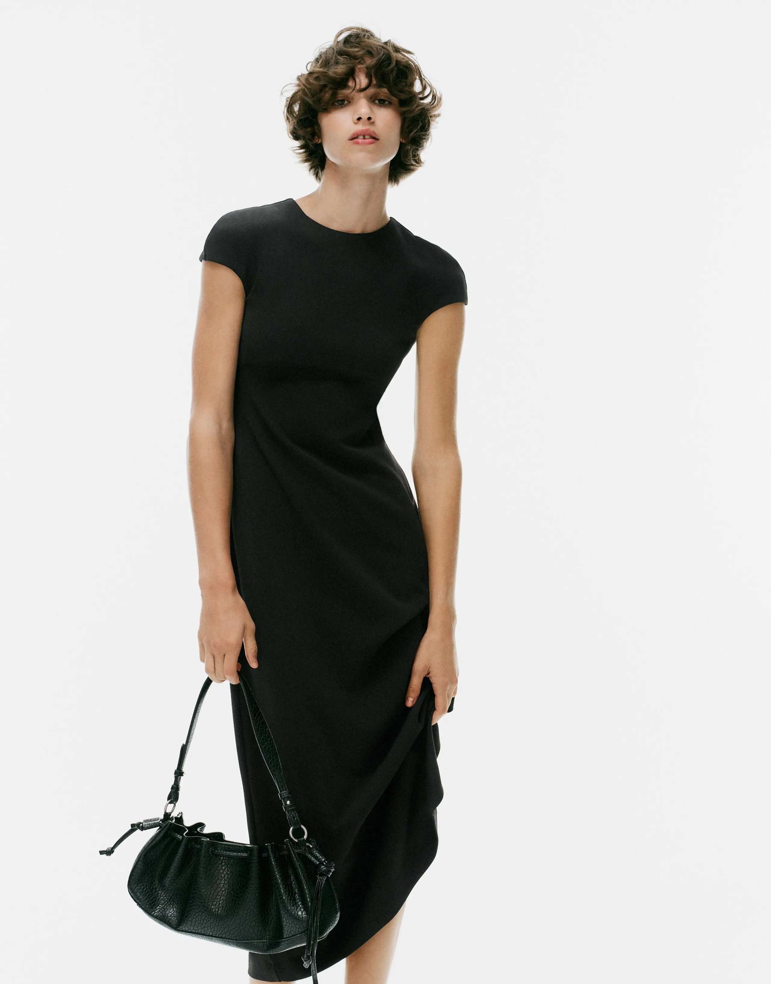 SHORT SLEEVE MIDI DRESS