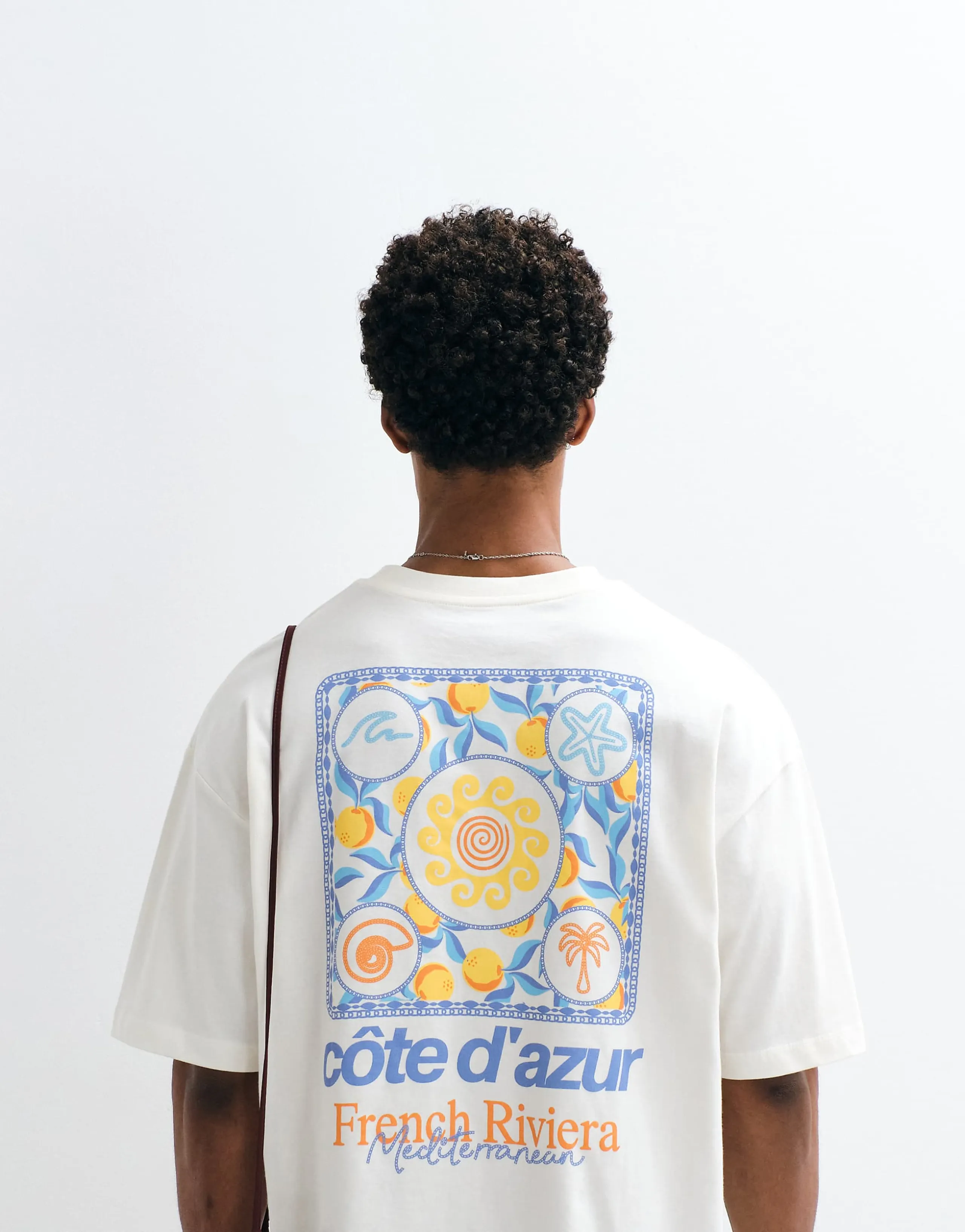 ASOS DESIGN oversized T-shirt with floral print in off white