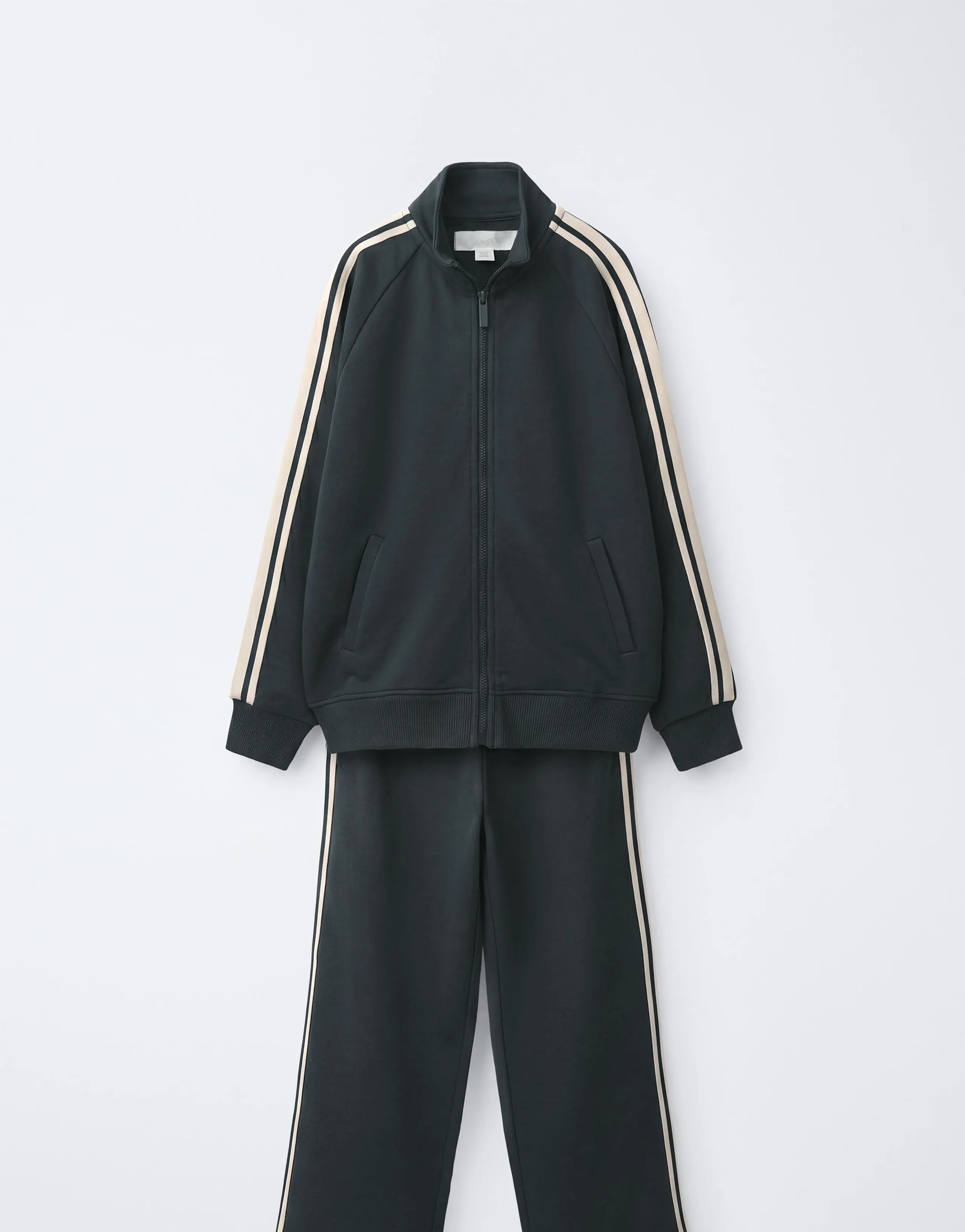 ZIP-UP SWEATSHIRT AND WIDE-LEG TROUSERS SET