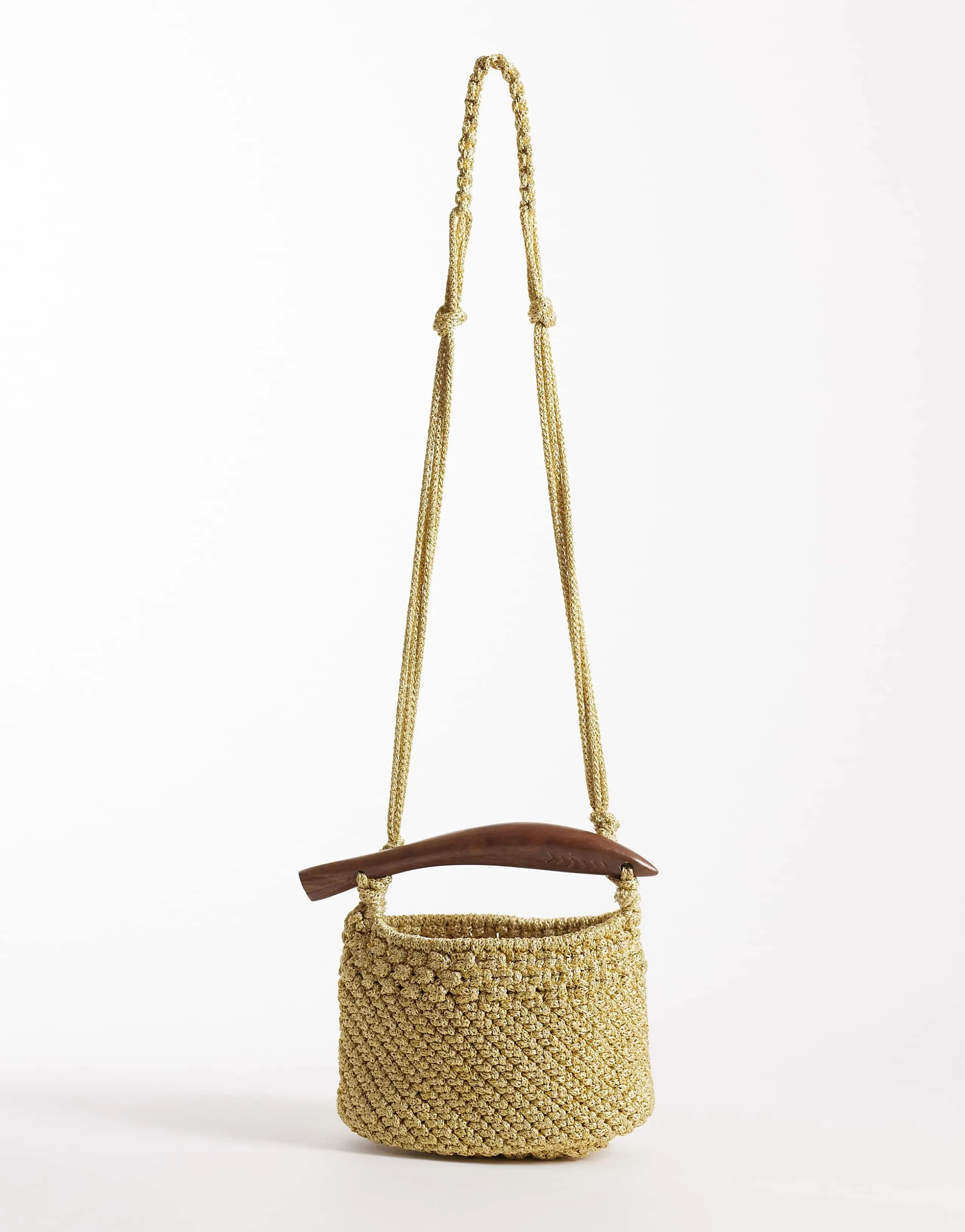 Accessorize fish handle crossbody purse in gold