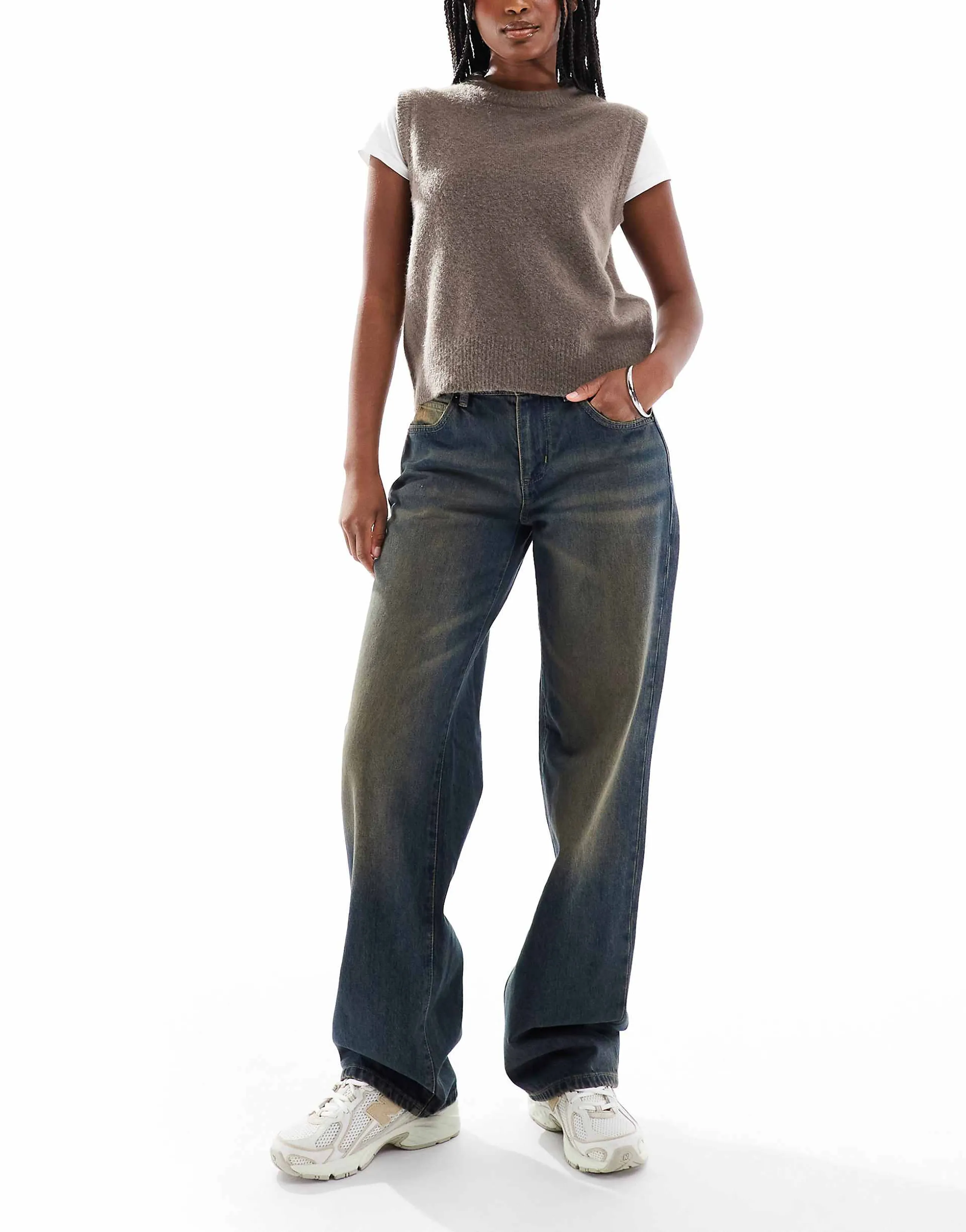 Cotton On curvy low rise straight jean in honey blue