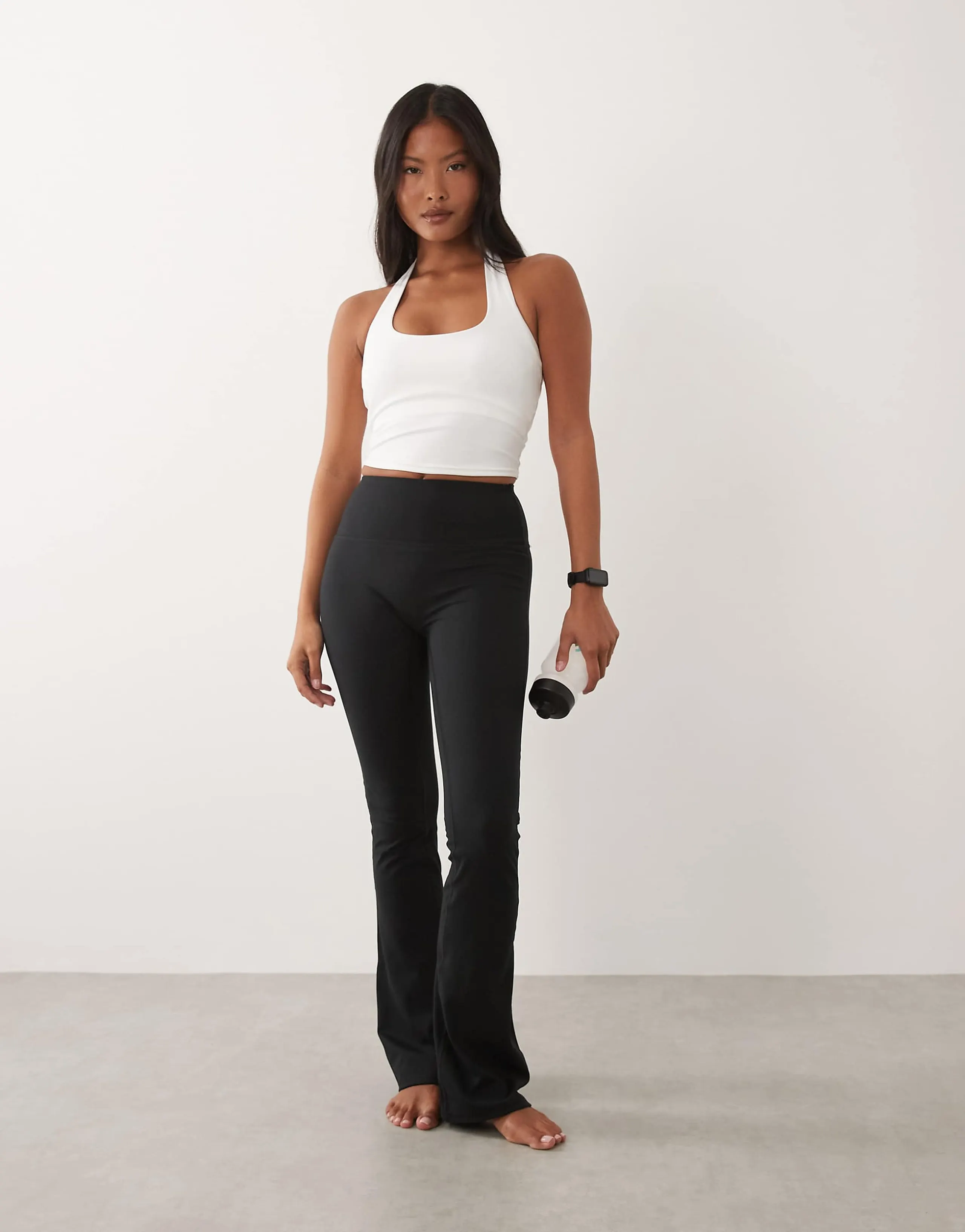 4505 Petite Icon soft touch high waist slim kick yoga leggings in black