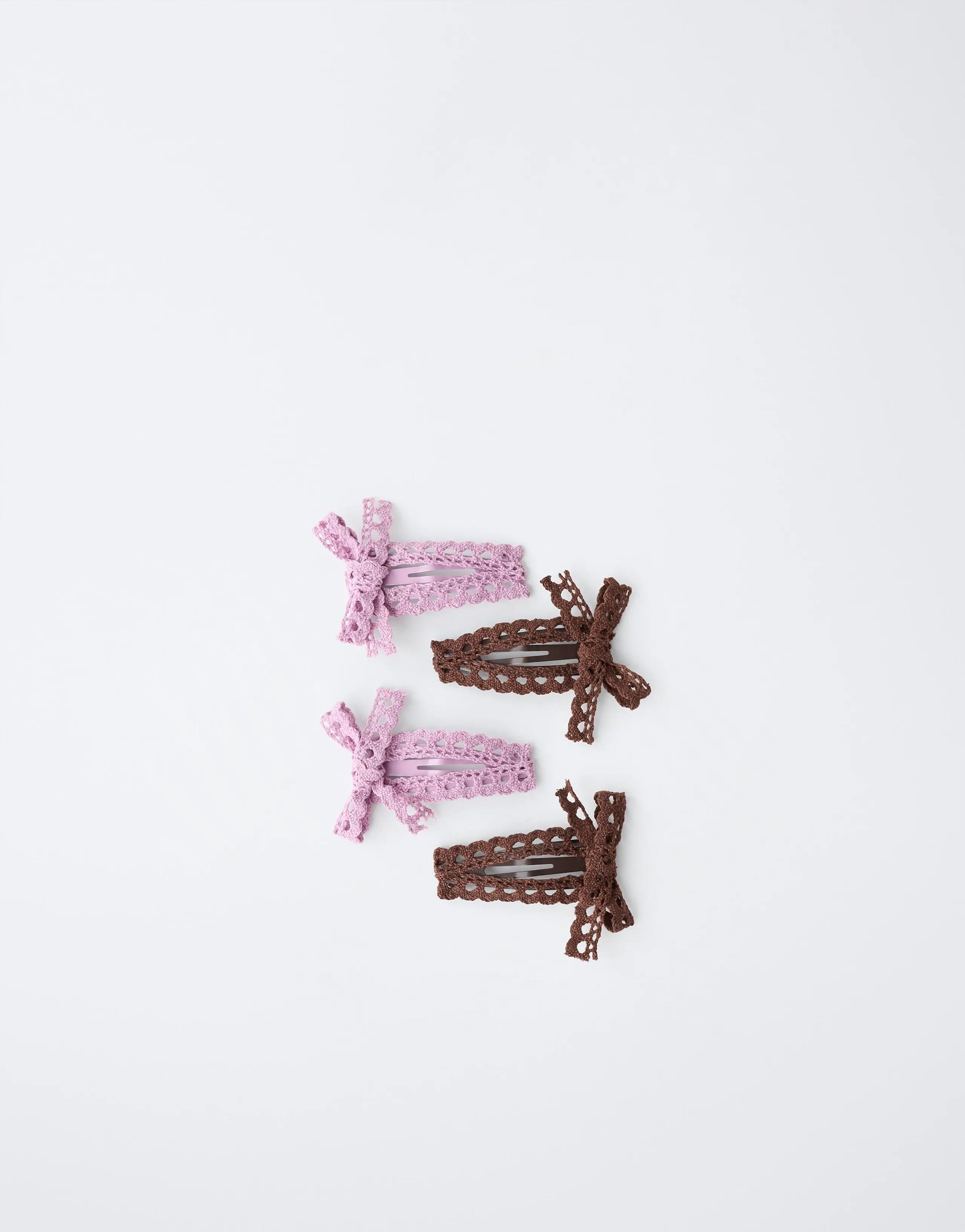 4-PACK OF LACE BOW HAIR CLIPS